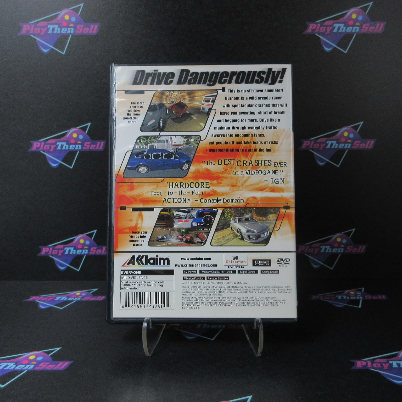 Burnout + Reg Card PS2 PlayStation 2 DD Complete CIB - Very Good