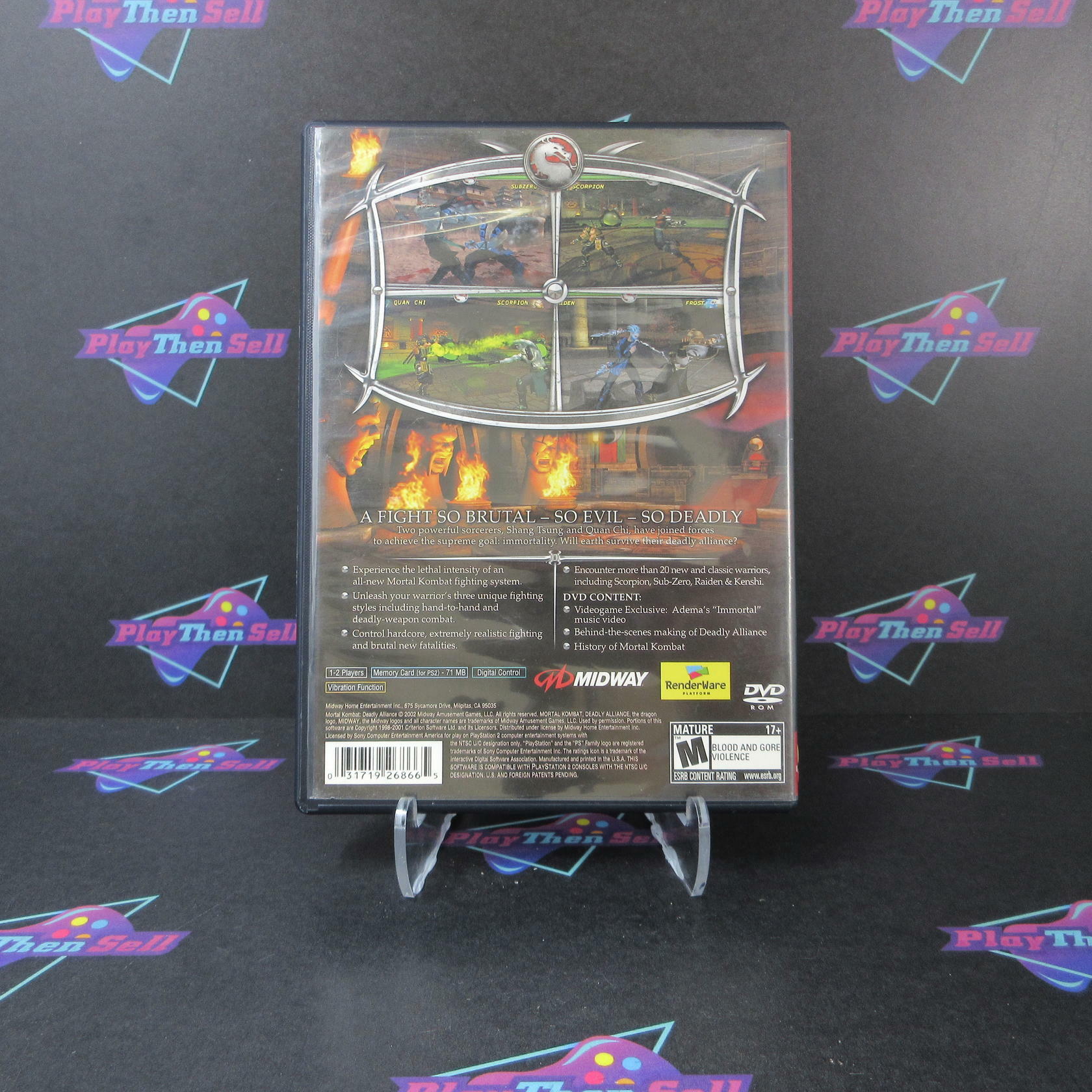 Mortal Kombat Deadly Alliance GH + Reg Card PS2 AD/MD Complete CIB - Very Good