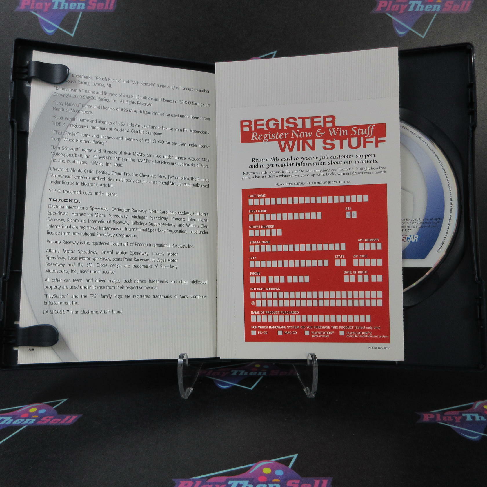 NASCAR 2001 + Reg Card PS2 PlayStation 2 AD Complete CIB - Very Good