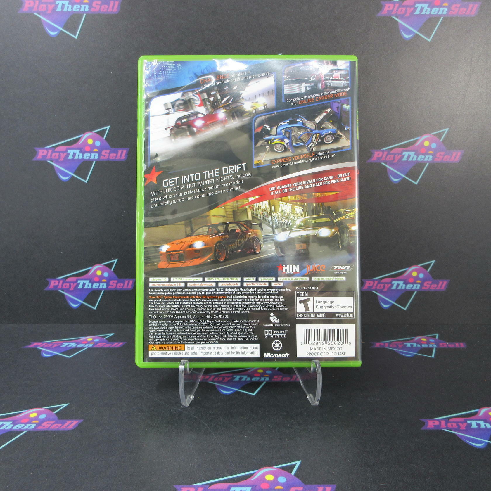 Juiced 2 Hot Import Nights Xbox 360 + HIN Ticket - Like New