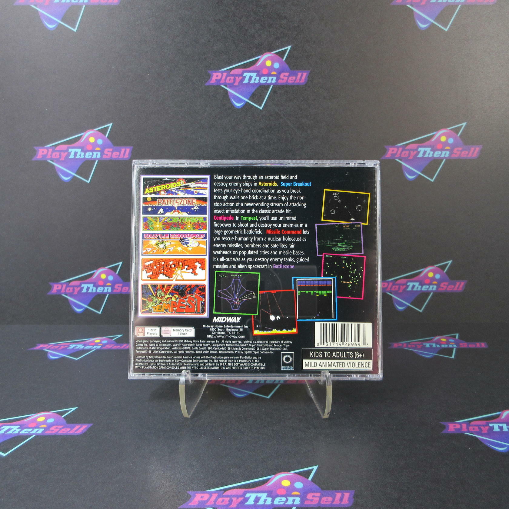 Arcade's Greatest Hits The Atari Collection 1 + Reg Card PS1 MD - Very Good