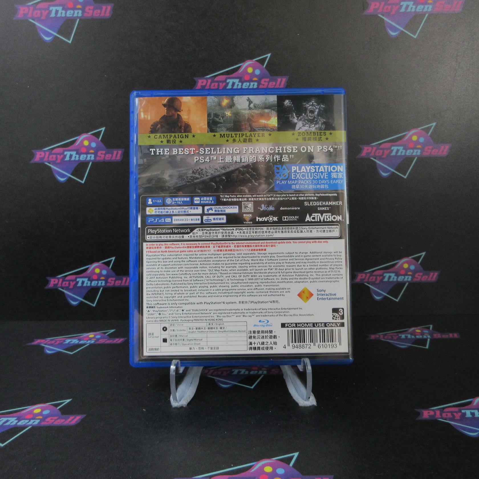 Call of Duty WWII English/Chinese/Korean Language PS4 PlayStation 4 - Like New