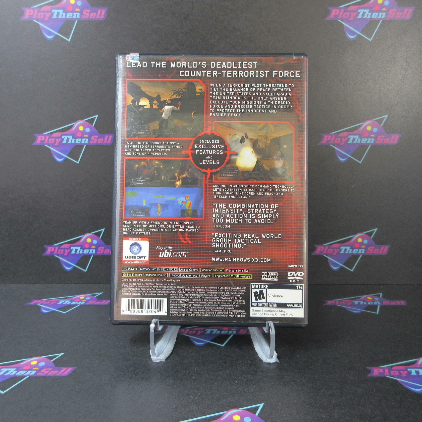 Tom Clancys Rainbow Six 3 PS2 PlayStation 2 Top Sealed - Like New
