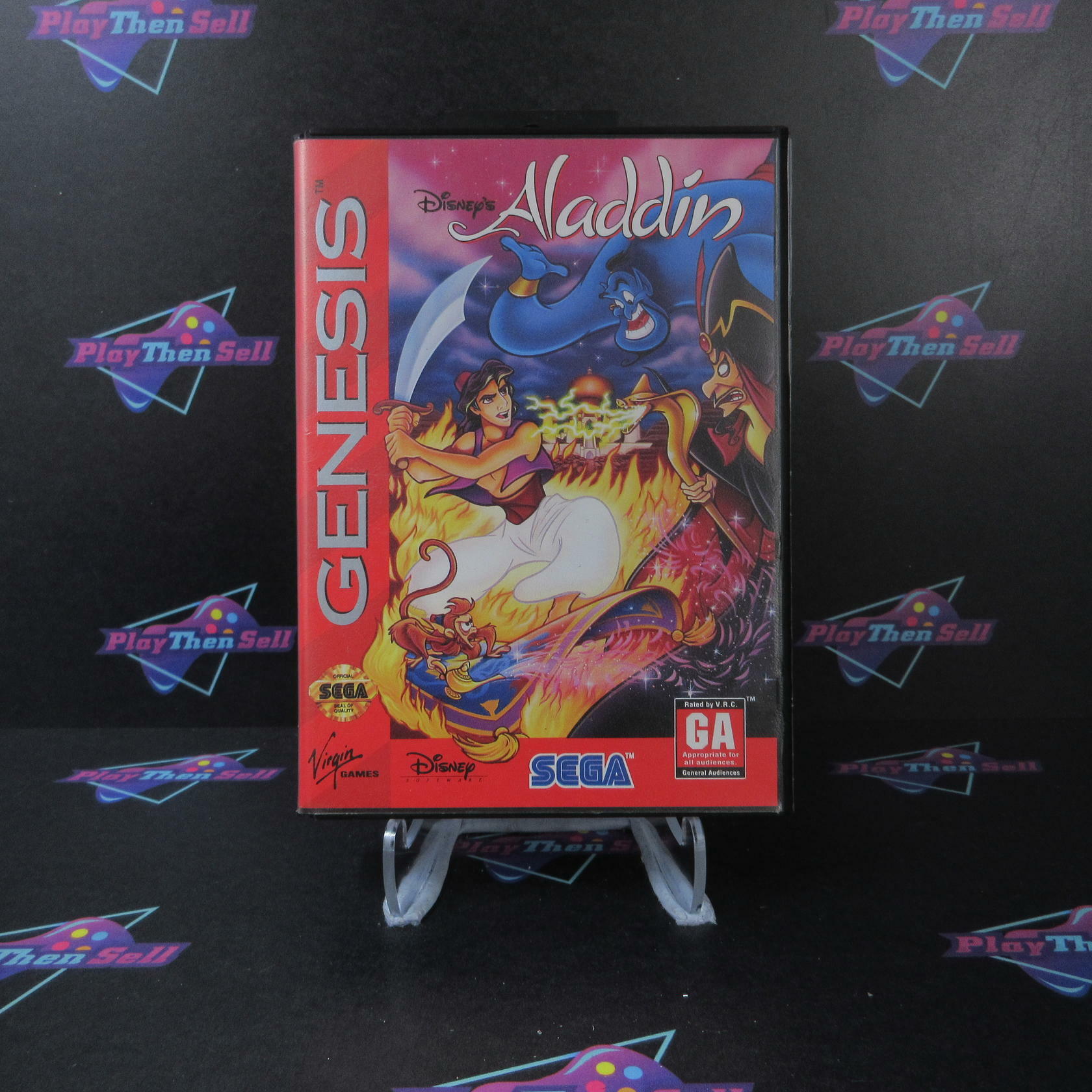 Disney's Aladdin Sega Genesis Boxed NM Authentic / Tested - Very Good