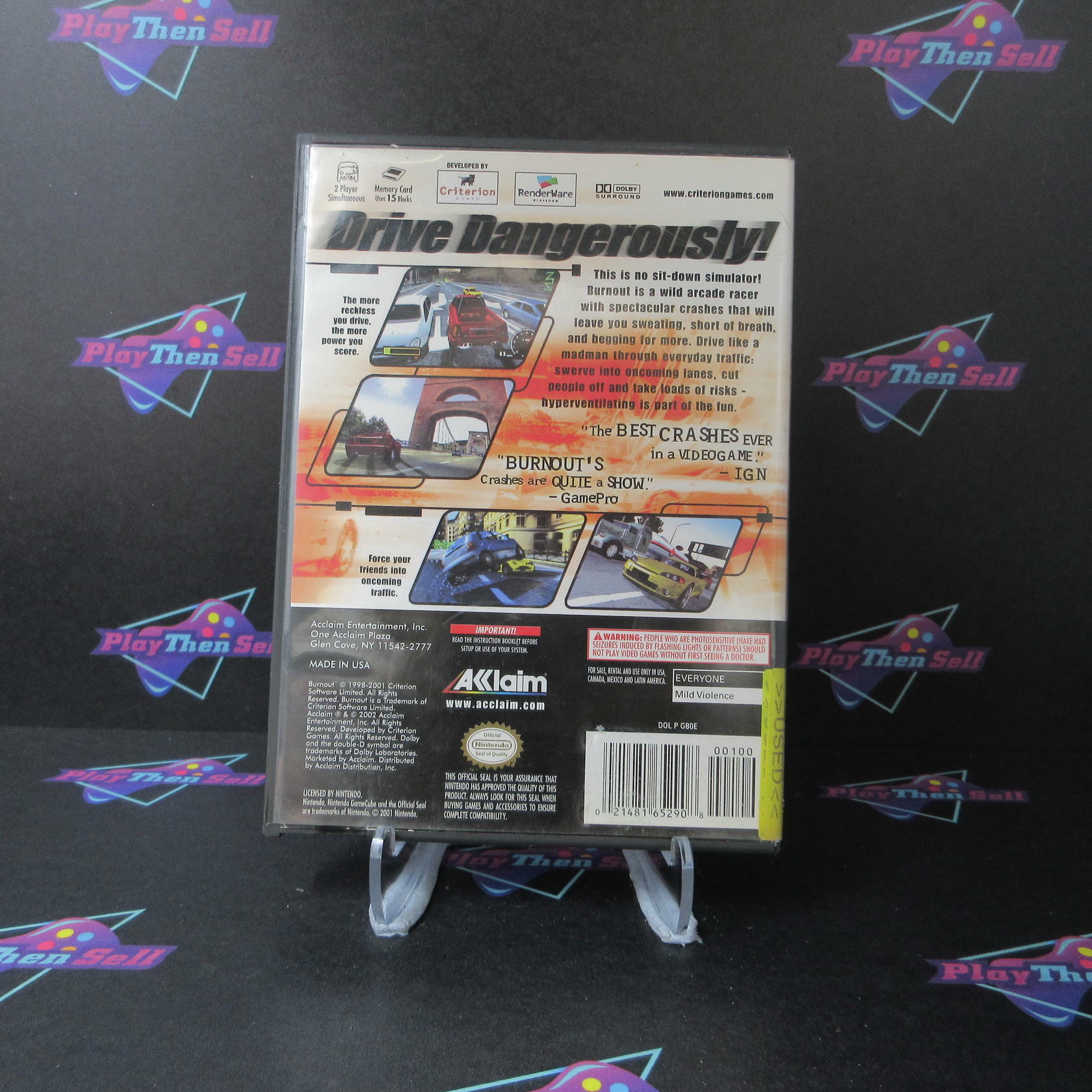 Burnout Nintendo Gamecube AD Complete CIB - Very Good