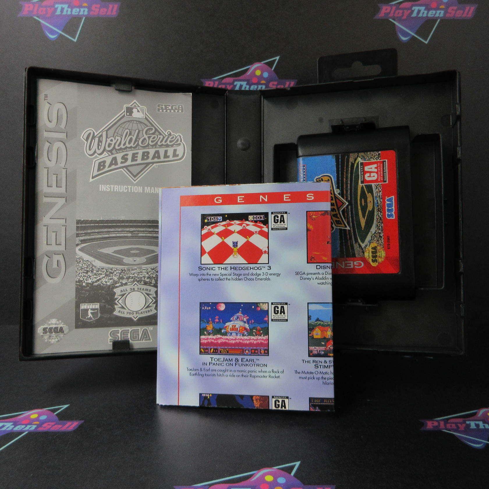 World Series Baseball + Poster Sega Genesis Boxed Complete CIB - Very Good