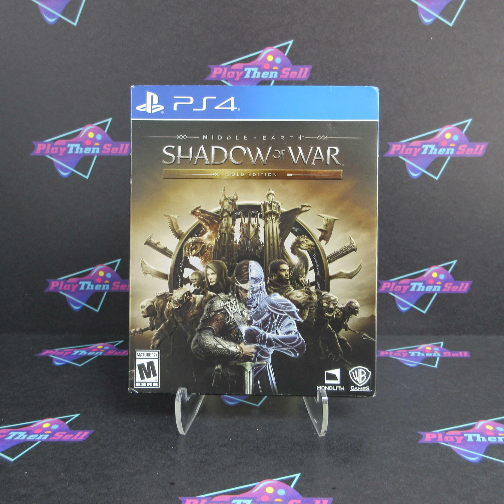 Middle-Earth Shadow Of War Gold Ed Steel-Book PS4 AD - Very Good