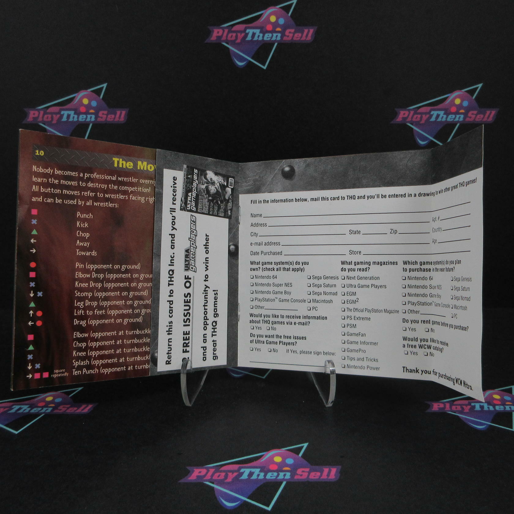 WCW Nitro PS1 PlayStation 1 + Reg Card - Like New