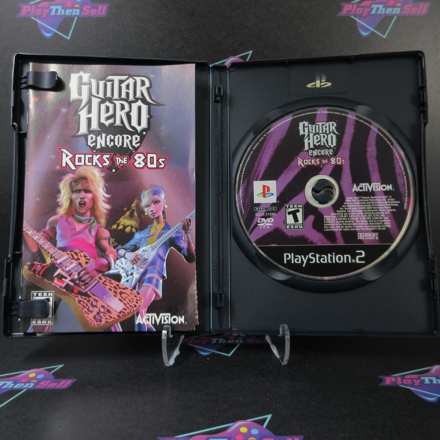 Guitar Hero Encore Rocks the 80's + Poster PS2 PlayStation 2 DD Complete - Very Good