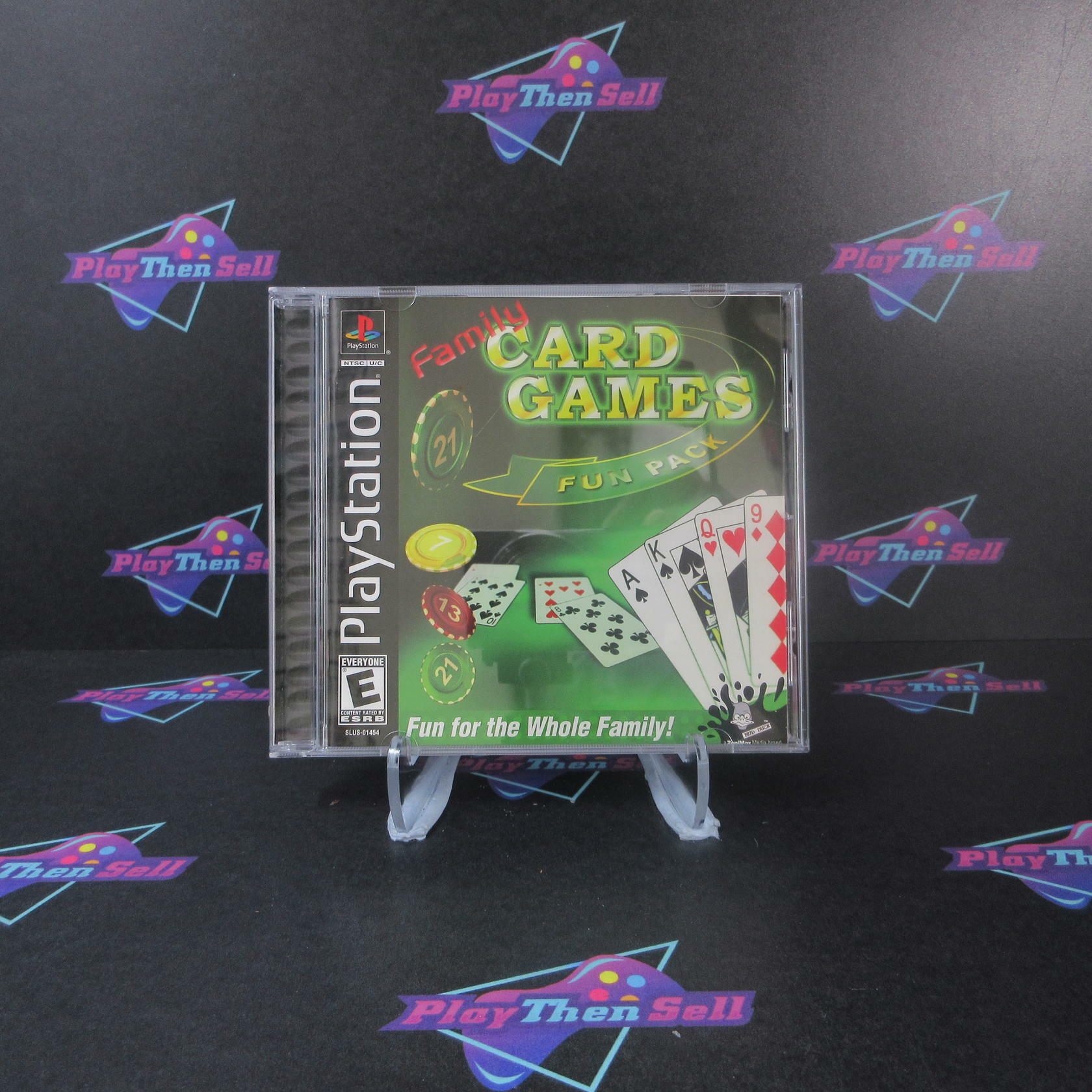 Family Card Games Fun Pack + Reg Card PS1 PlayStation 1 MD Complete CIB - Very Good
