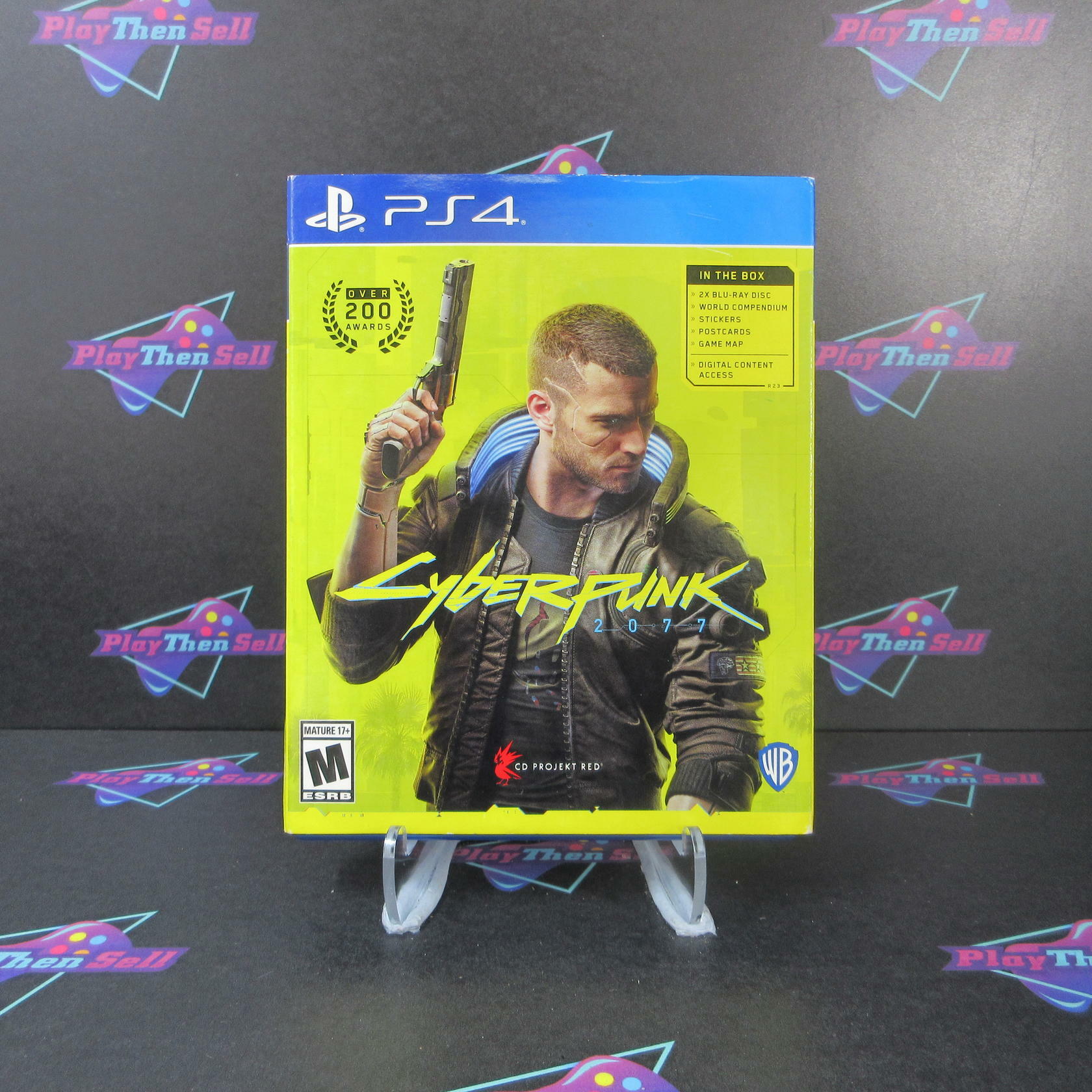 Cyberpunk 2077 PS4 PlayStation 4 + Sleeve/Stickers/Map - Like New