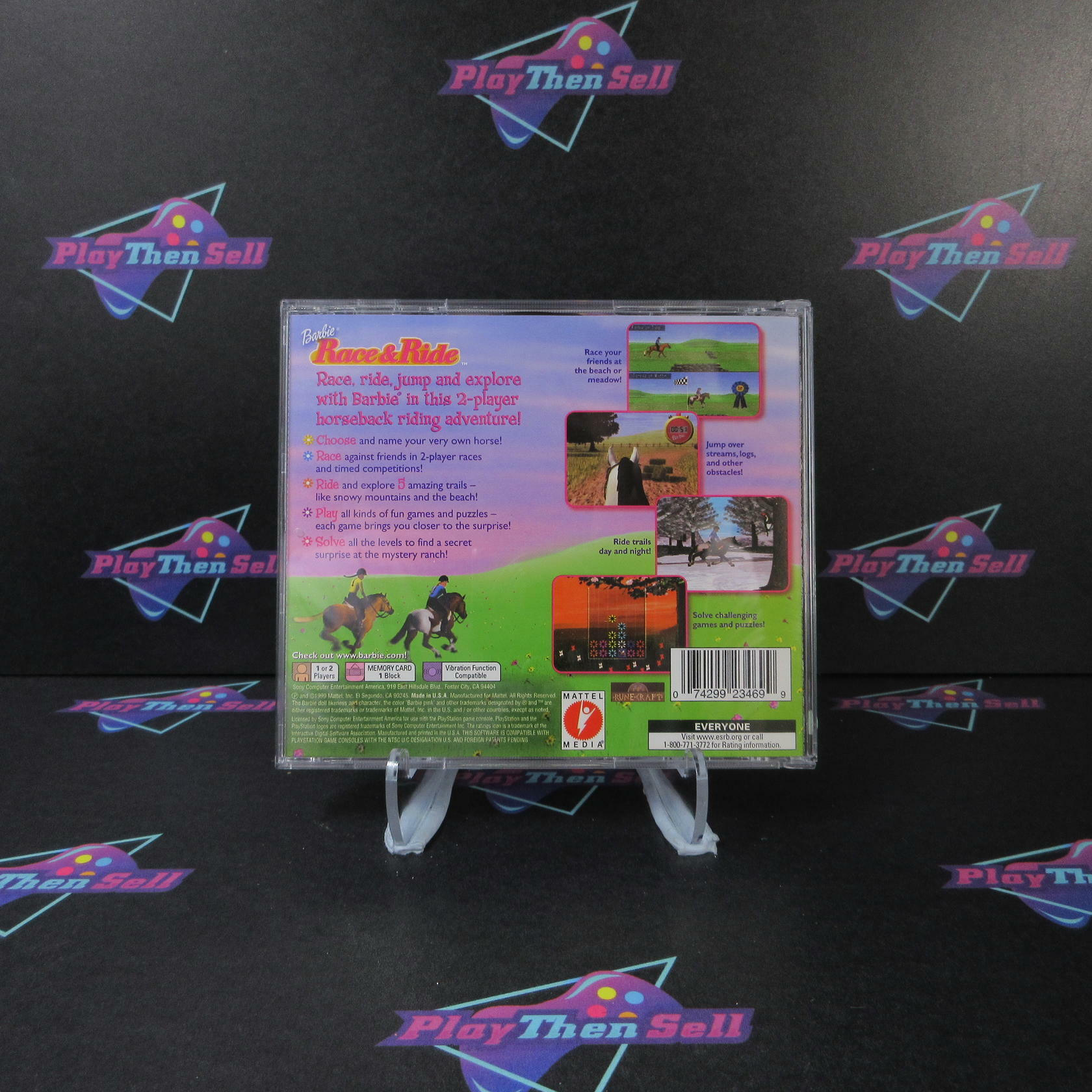 Barbie Race and Ride PS1 PlayStation 1 - Very Good