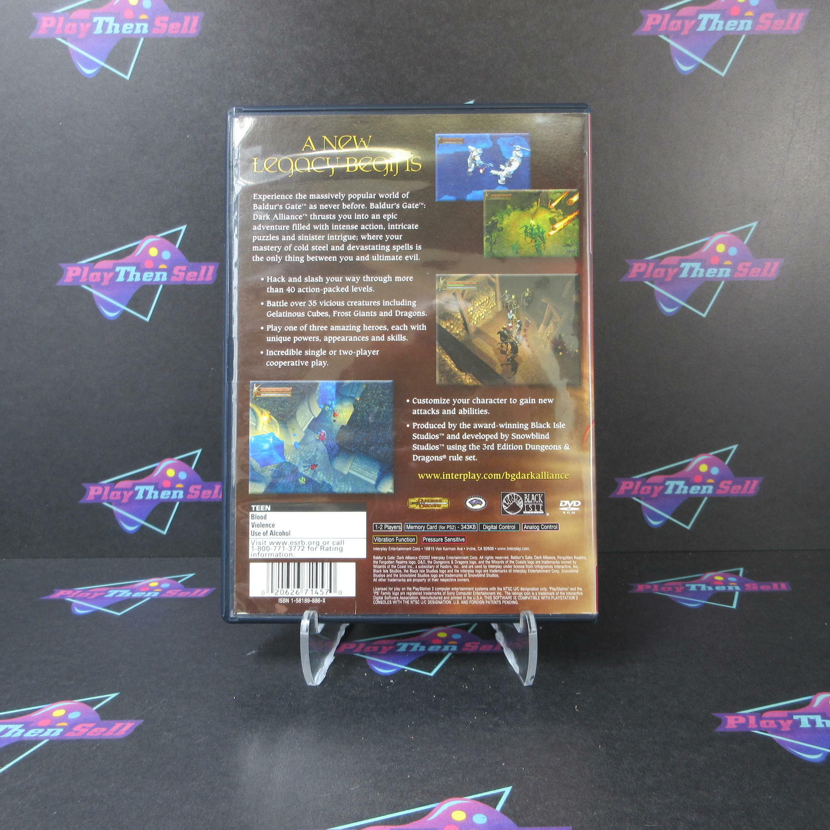 Baldur's Gate Dark Alliance PS2 PlayStation 2 GH BL Disc - Like New