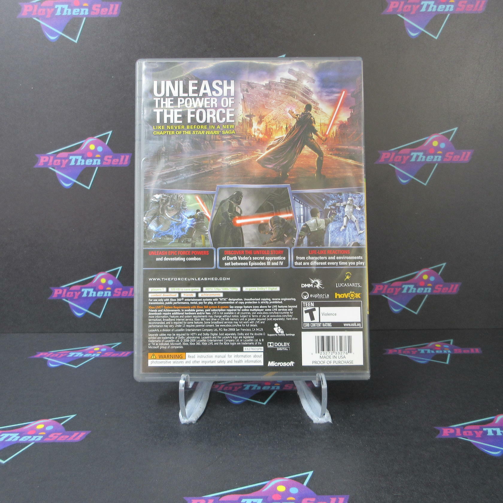Star Wars the Force Unleashed PH Xbox 360 AD Complete CIB - Very Good