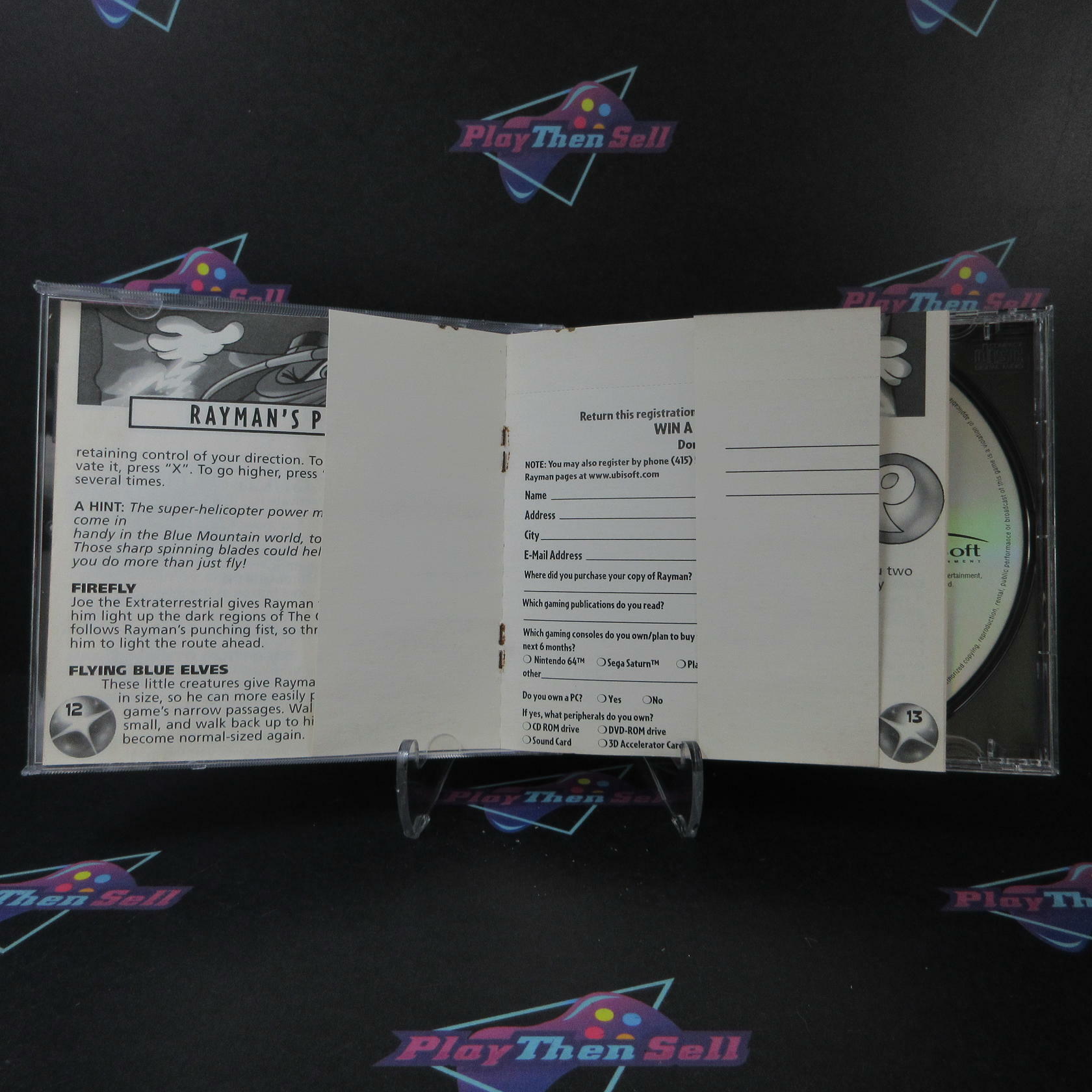 Rayman Greatest Hits + Reg Card PS1 Playstation 1 AD/MD/DD Complete CIB - Very Good