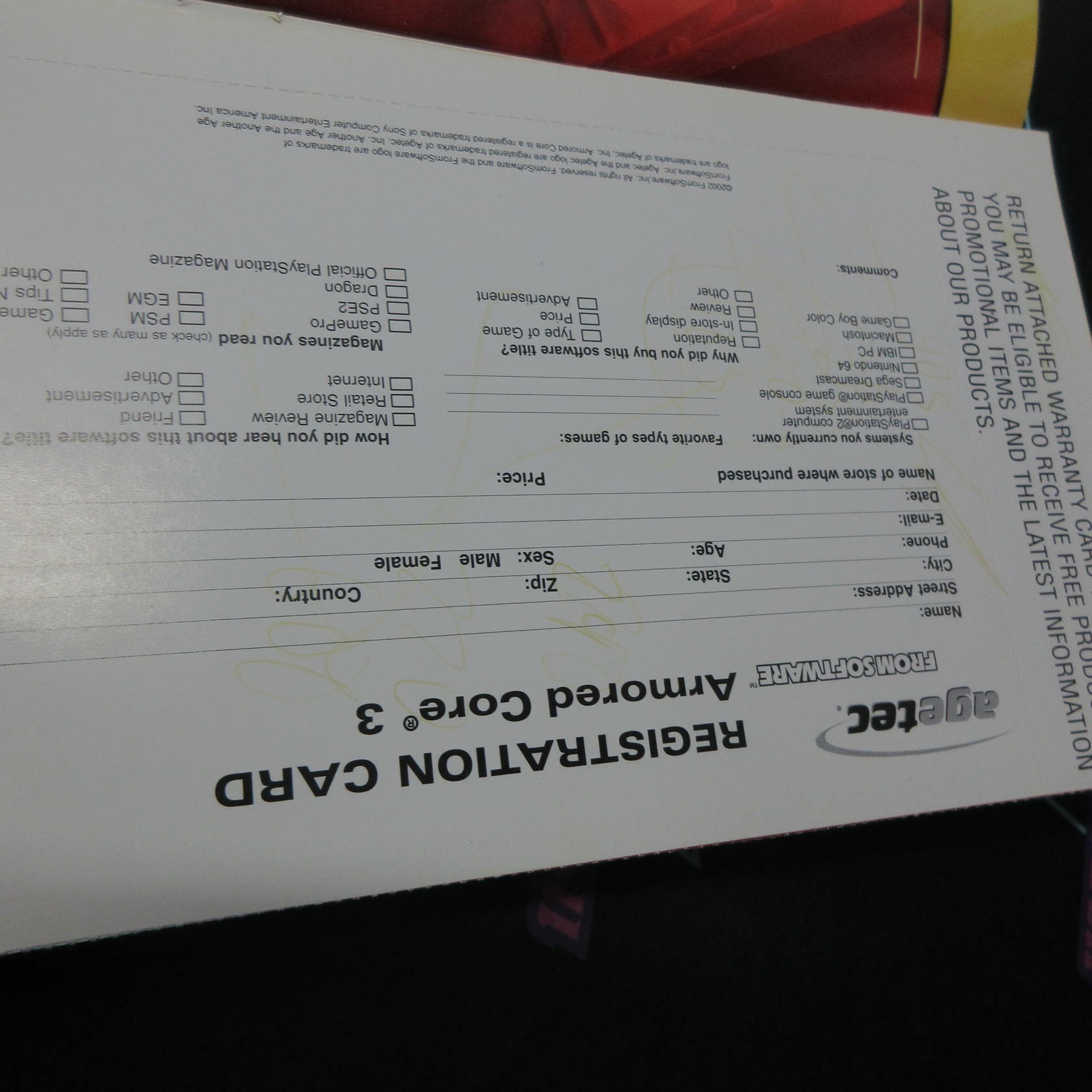 Armored Core III 3 + Reg Card PS2 PlayStation 2 MD Complete CIB - Very Good