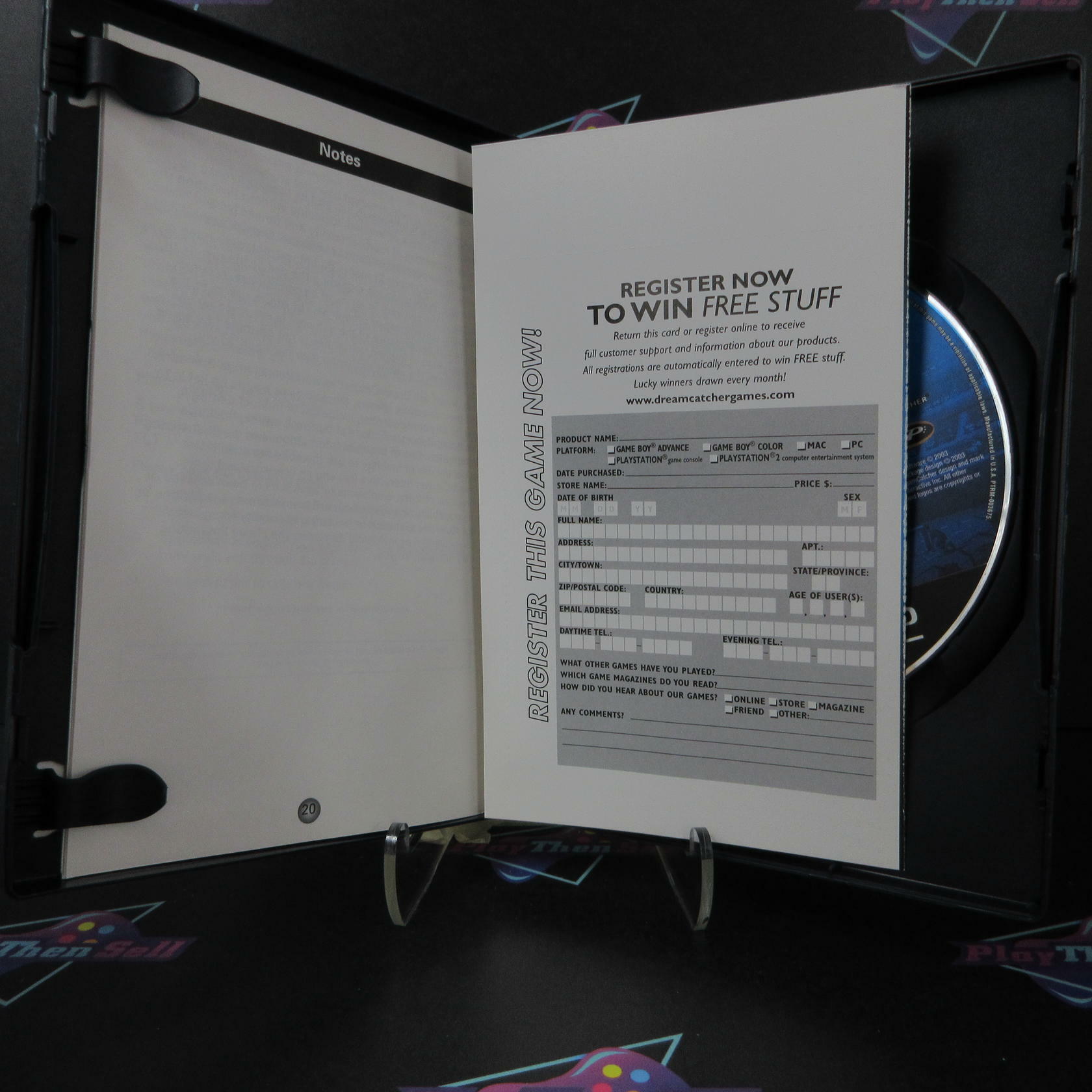 Agassi Tennis + Reg Card PS2 PlayStation 2 AD Complete CIB - Very Good