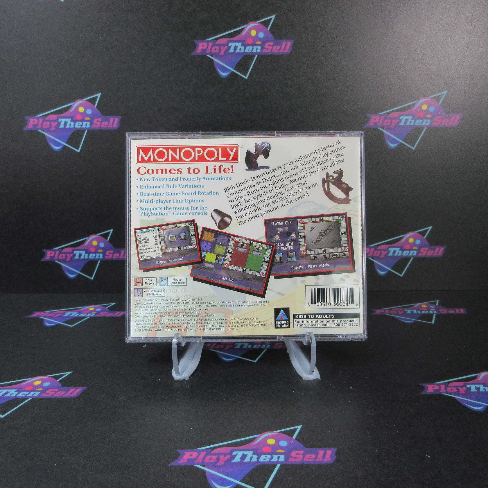 Monopoly PS1 PlayStation 1 MD Complete CIB - Very Good
