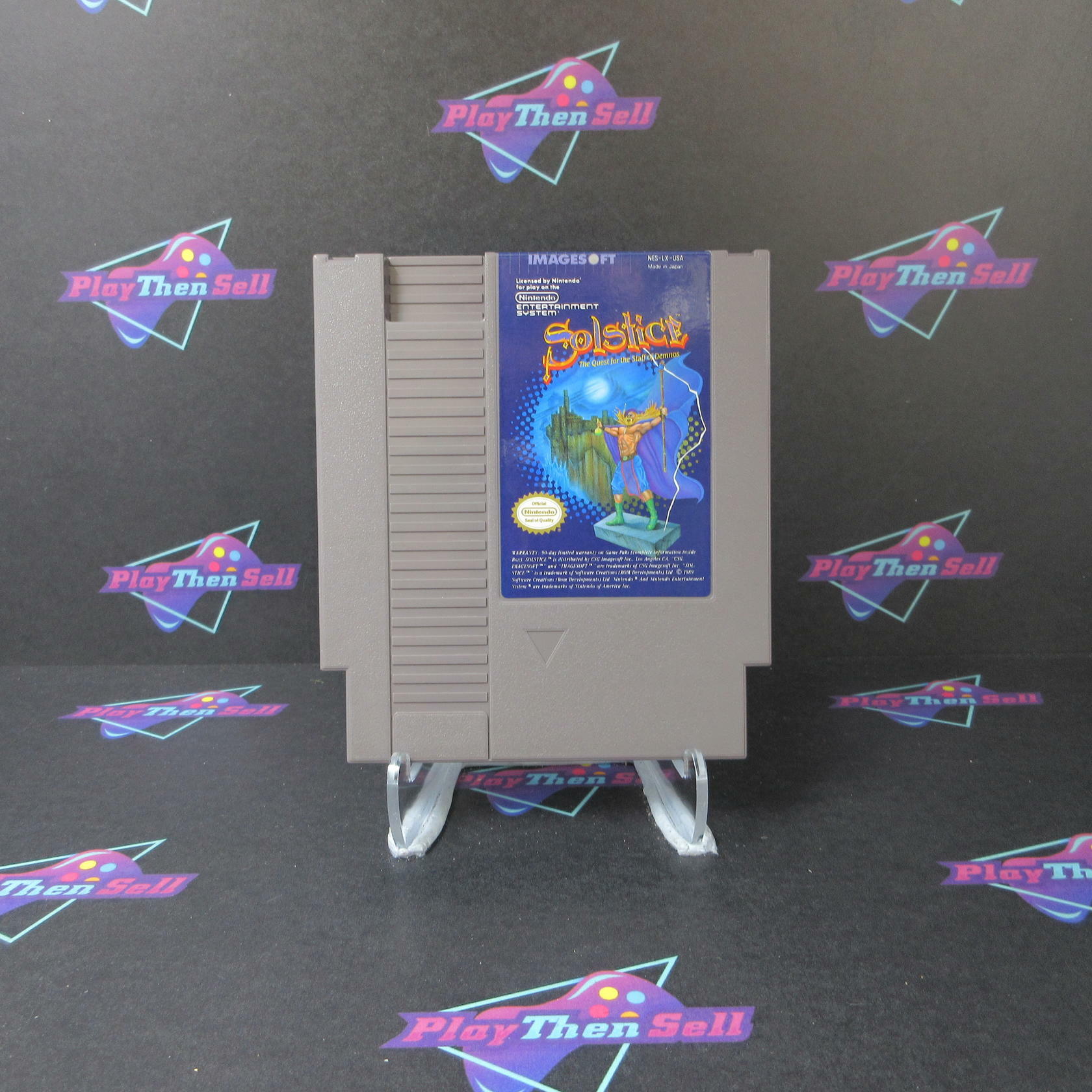 Solstice The Quest for the Staff of Demons NES +Box/Poster AD Authentic / Tested - Very Good