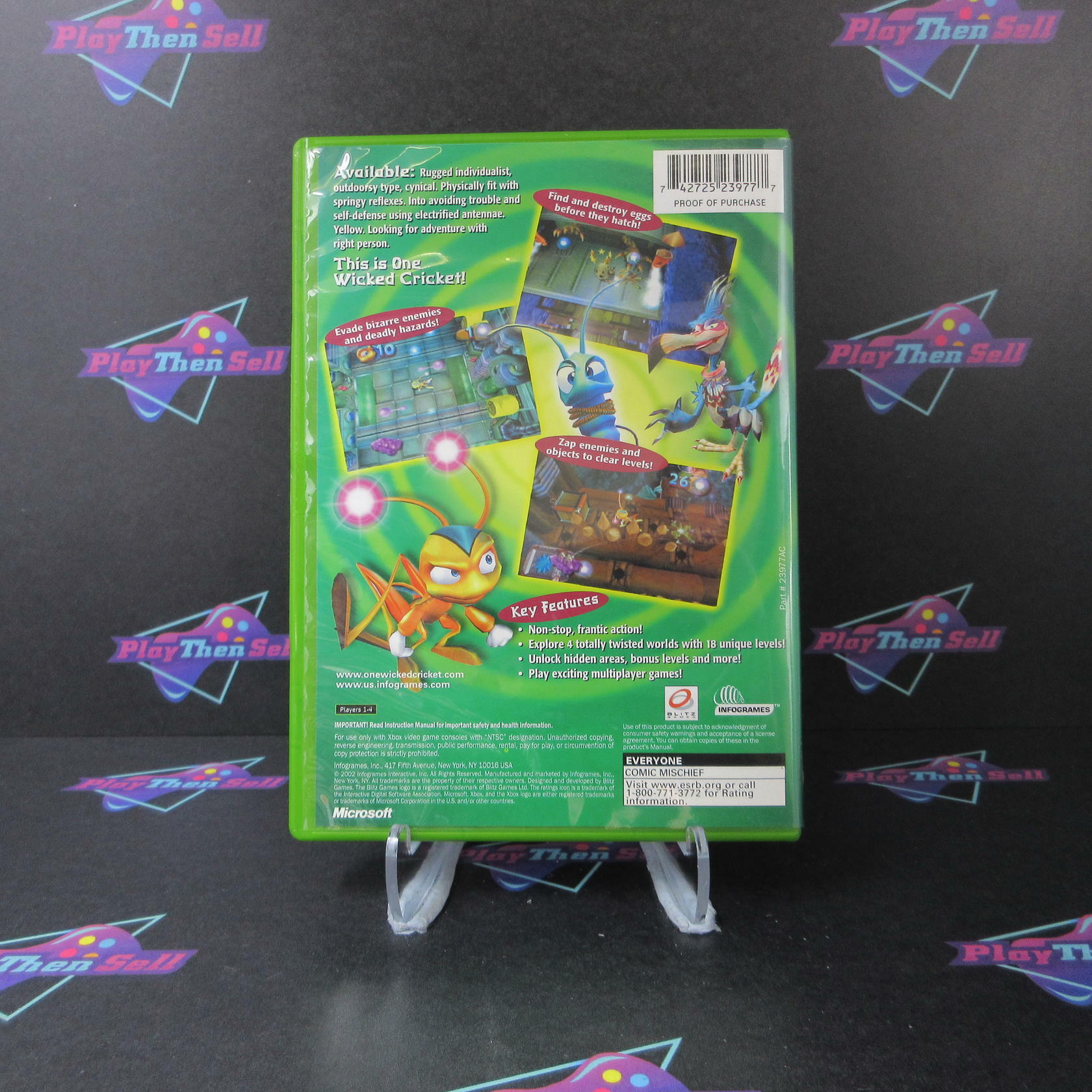 Zapper One Wicked Cricket! Xbox AD Complete CIB - Very Good