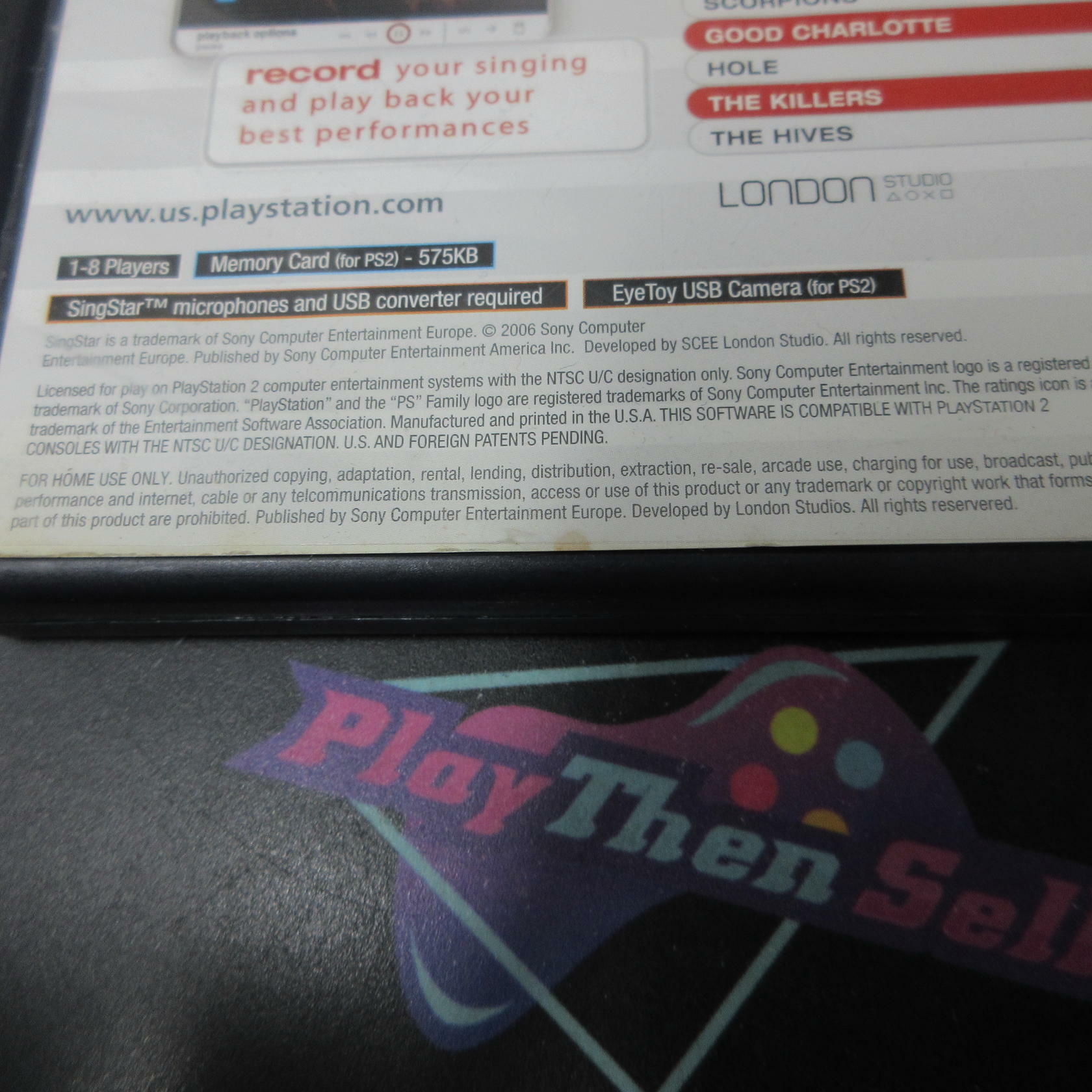 Singstar Rocks! + Reg Card PS2 PlayStation 2 AD/MD Complete CIB - Very Good