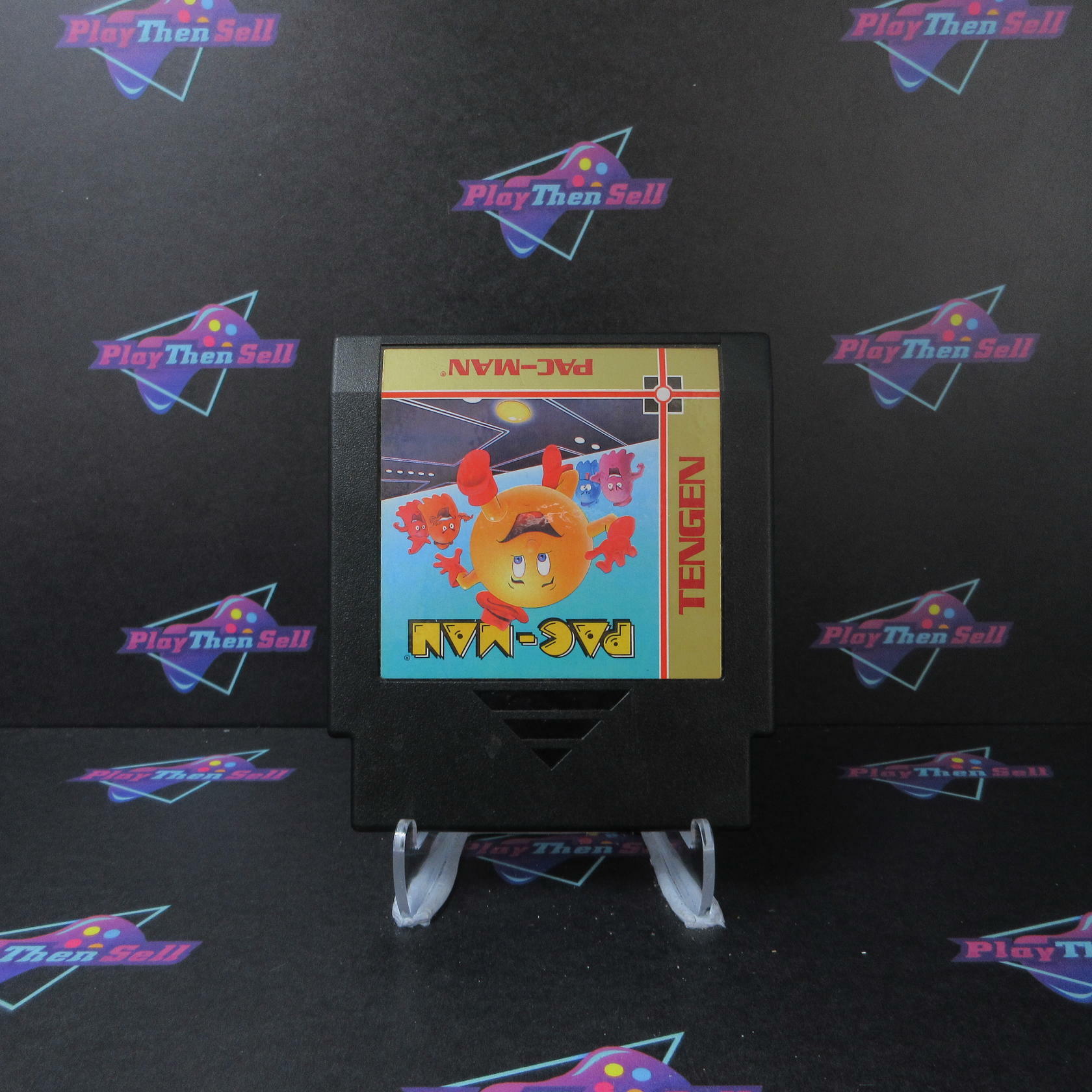 Pac-Man Tengen Nintendo NES Cartridge Manual And Dust Cover Authentic / Tested - Very Good