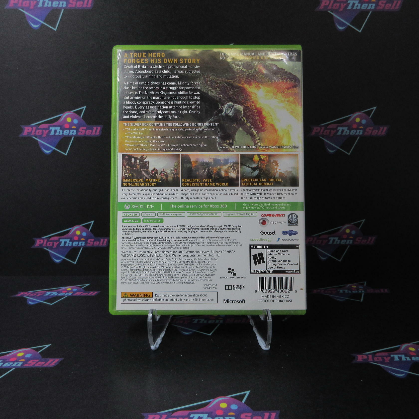 The Witcher 2 Assassins Of Kings Enhanced Edition Xbox 360 + Bonus Disc - Like New