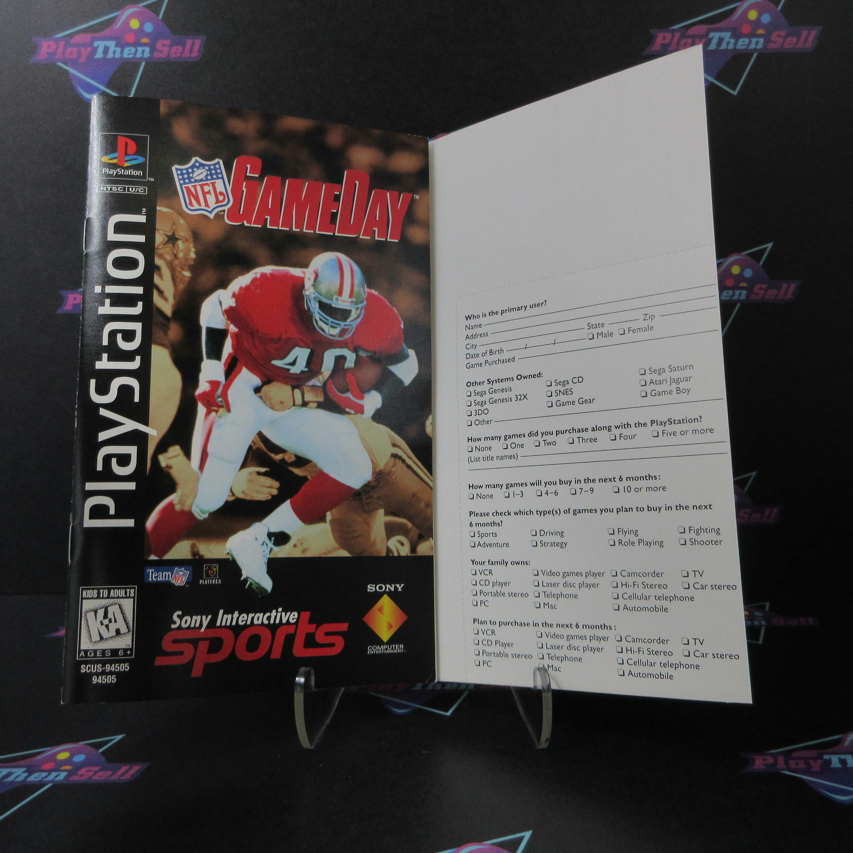 NFL GameDay LongBox PS1 PlayStation 1 + Reg Card - Like New