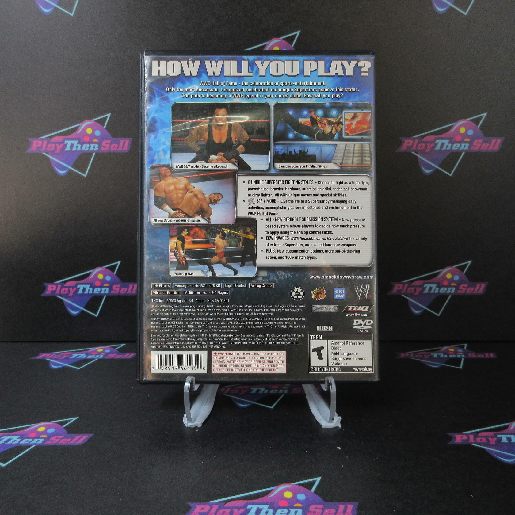 WWE SmackDown vs. Raw 2008 PS2 PlayStation 2 - Very Good