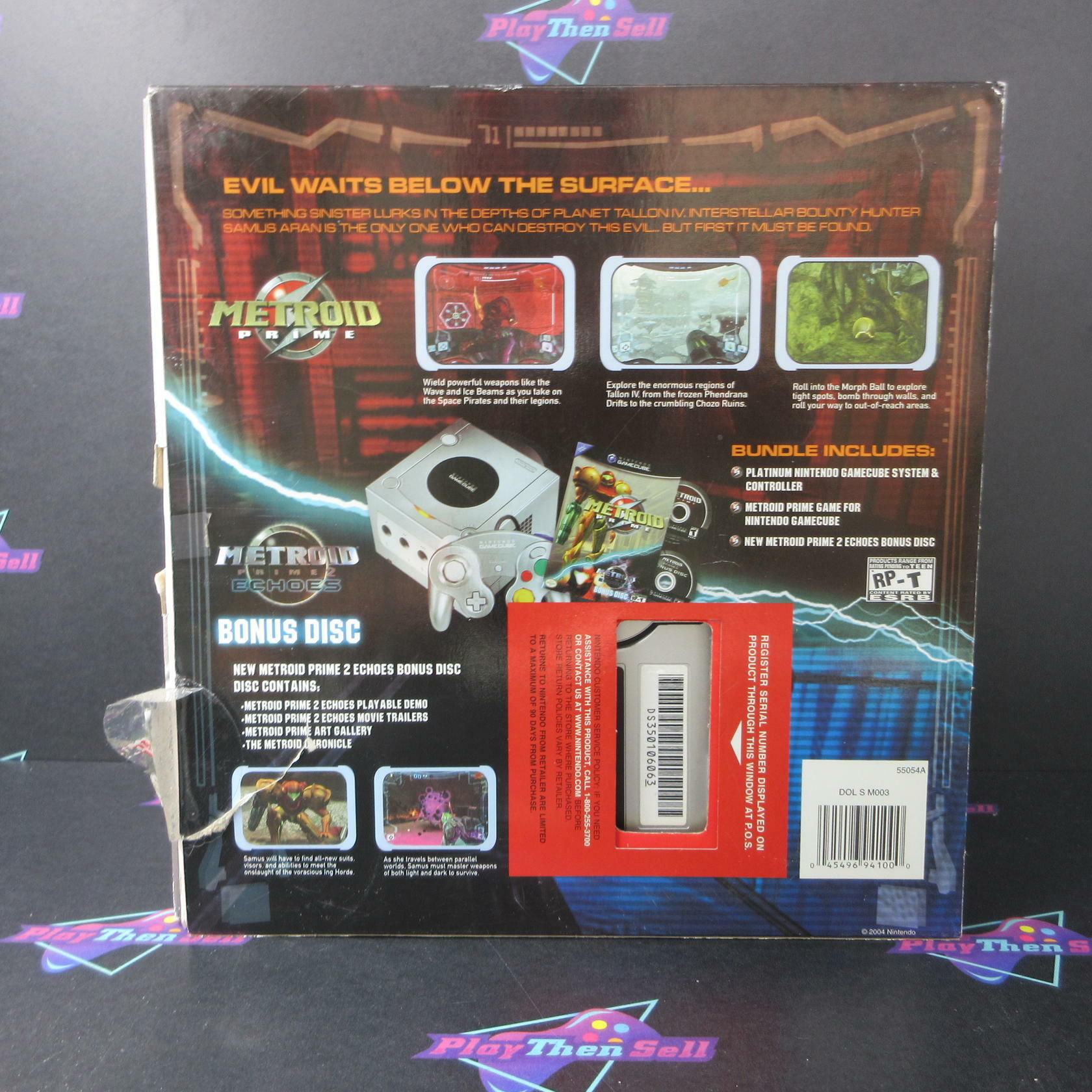 Nintendo GameCube Metroid Prime Bonus Bundle Limited Edition Platinum - Very Good