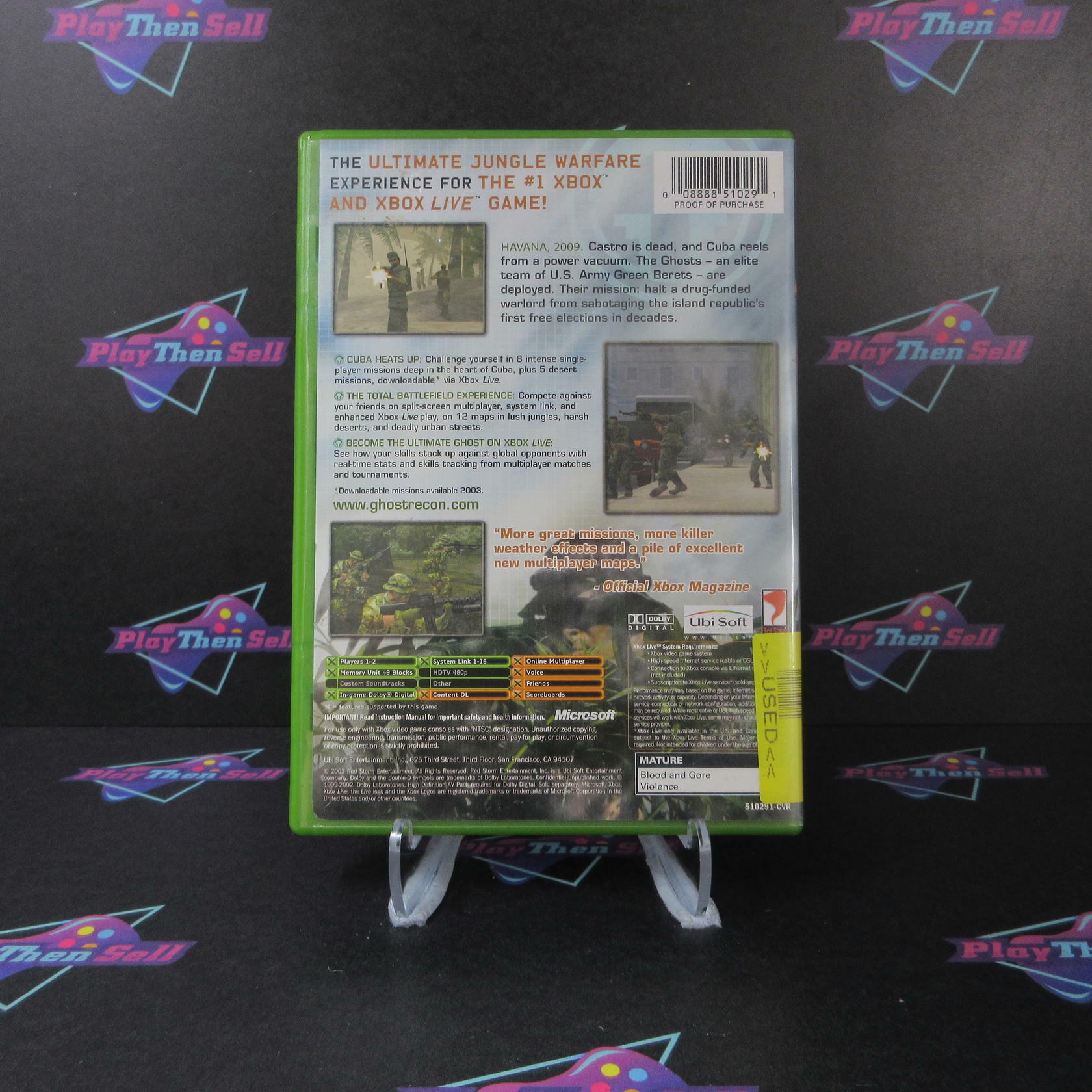 Tom Clancy's Ghost Recon Island Thunder + Reg Card Xbox AD Complete CIB - Very Good