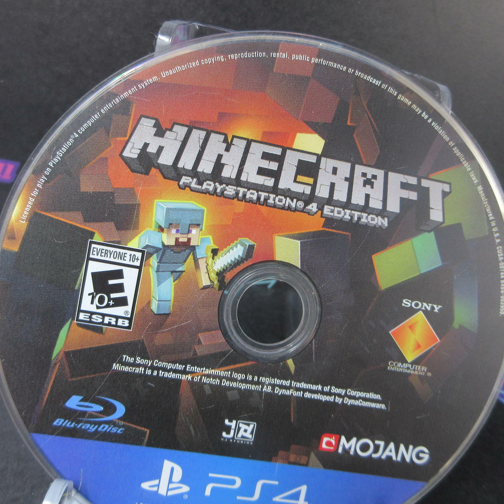 Minecraft PS4 PlayStation 4 Disc Only - Very Good