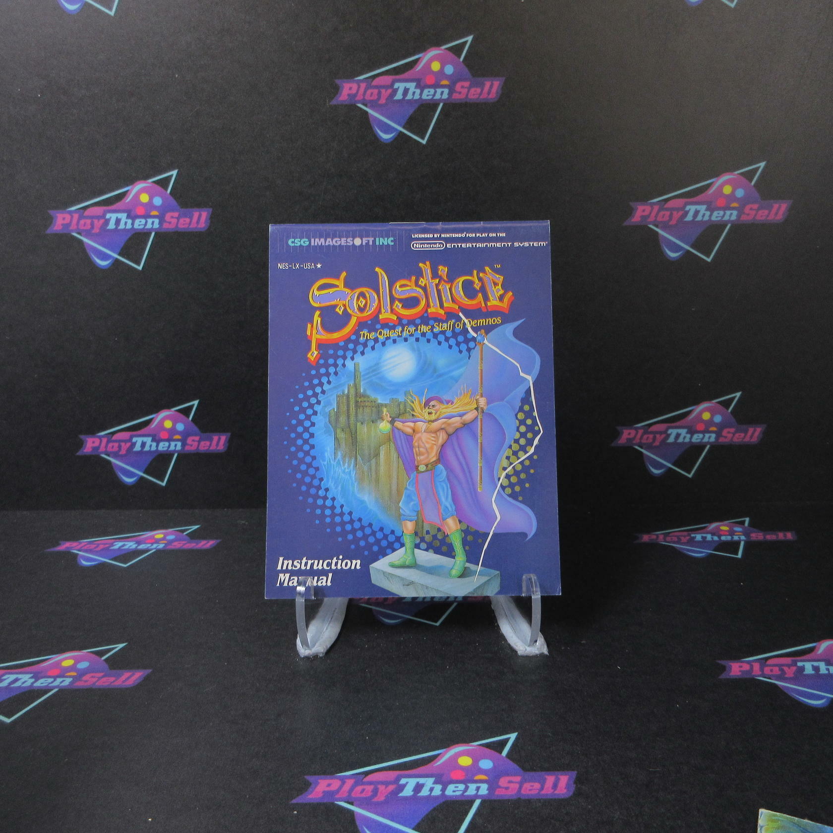 Solstice The Quest for the Staff of Demons NES +Box/Poster AD Authentic / Tested - Very Good