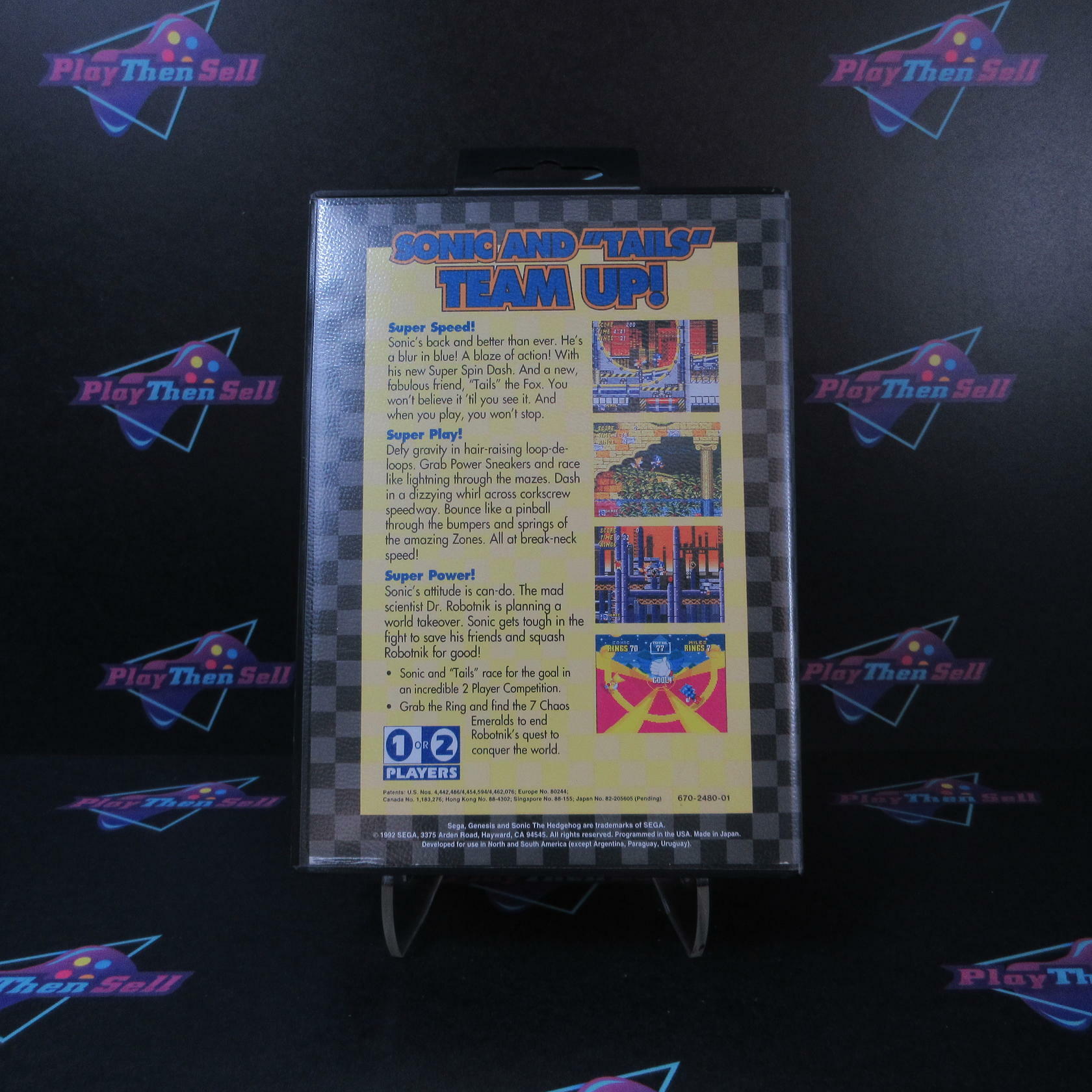 Sonic the Hedgehog 2 Not For Resale Art Sega Genesis MD Complete CIB - Very Good