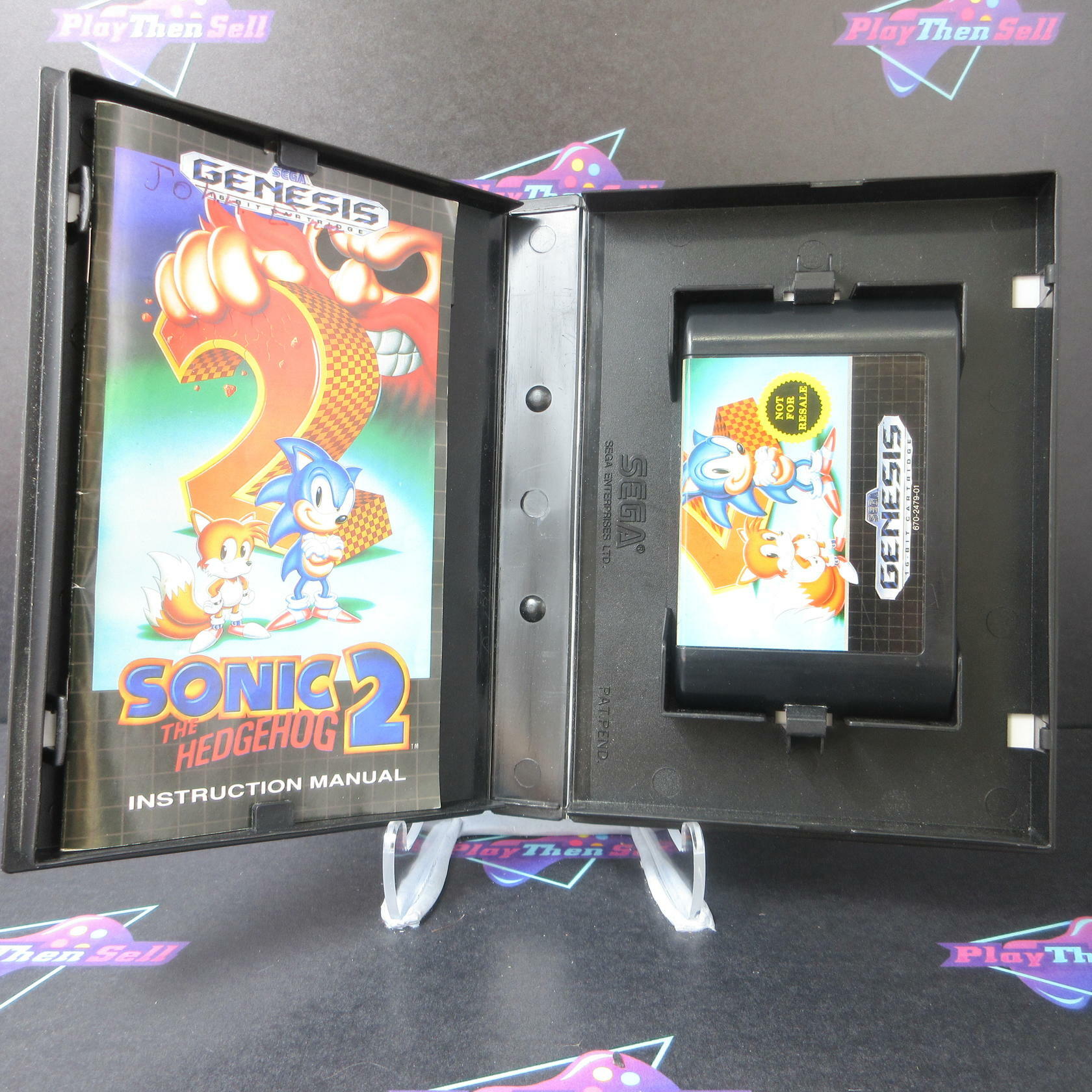 Sonic the Hedgehog 2 Not For Resale Art Sega Genesis MD Complete CIB - Very Good