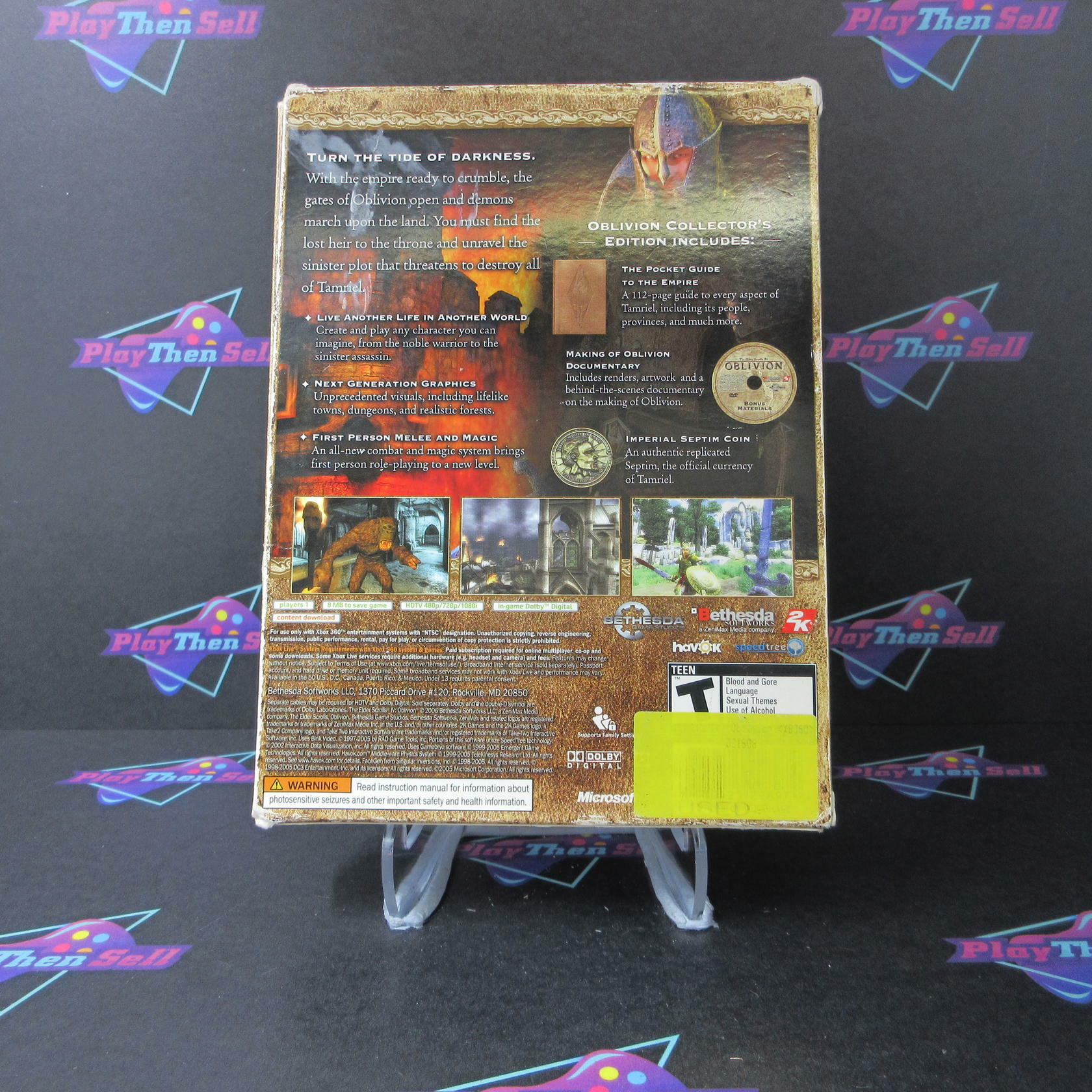 The Elder Scrolls IV Oblivion Collector's Edition +Map Xbox 360 AD No Coin/Guide - Very Good
