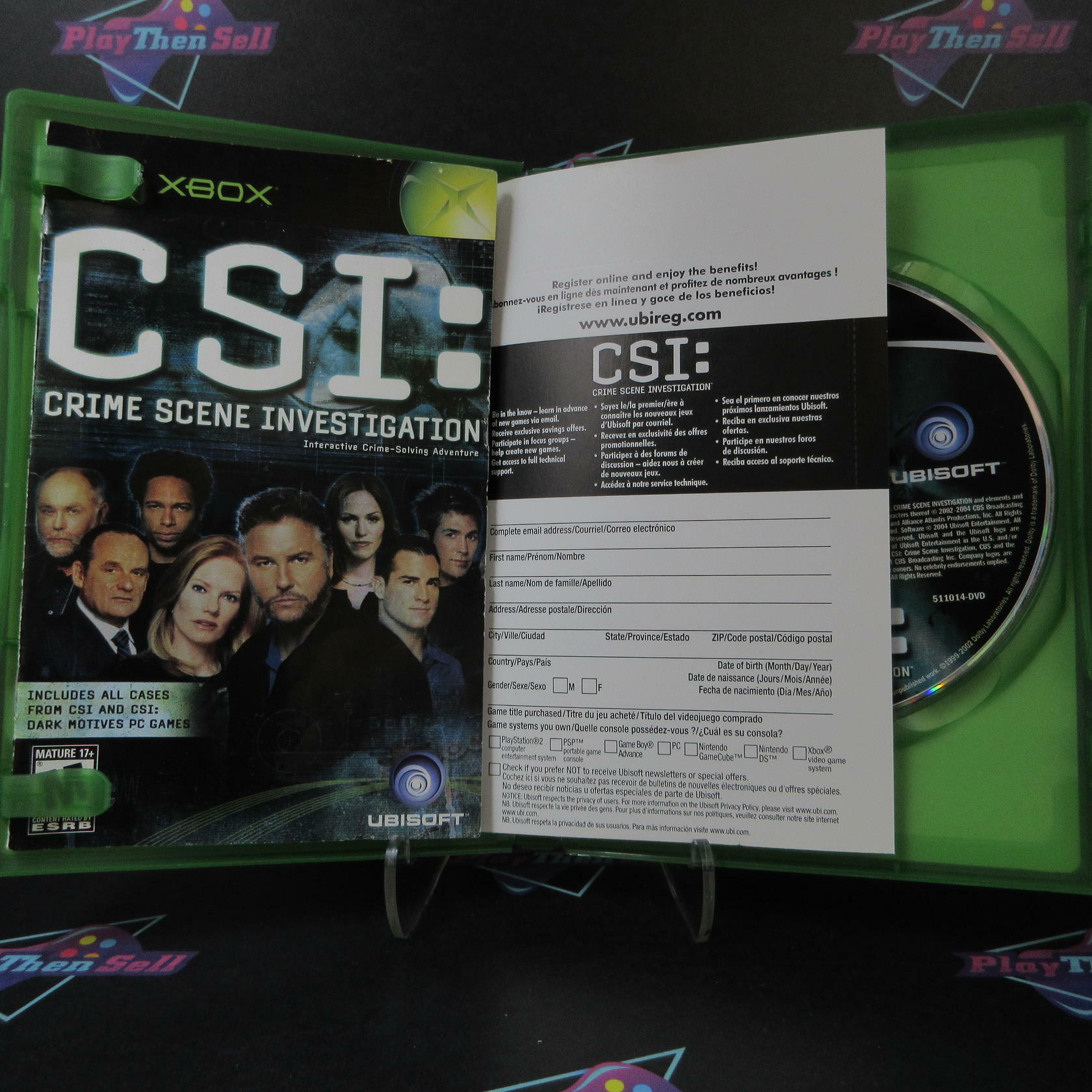 CSI Crime Scene Investigation Xbox + Reg Card MD Complete CIB - Very Good