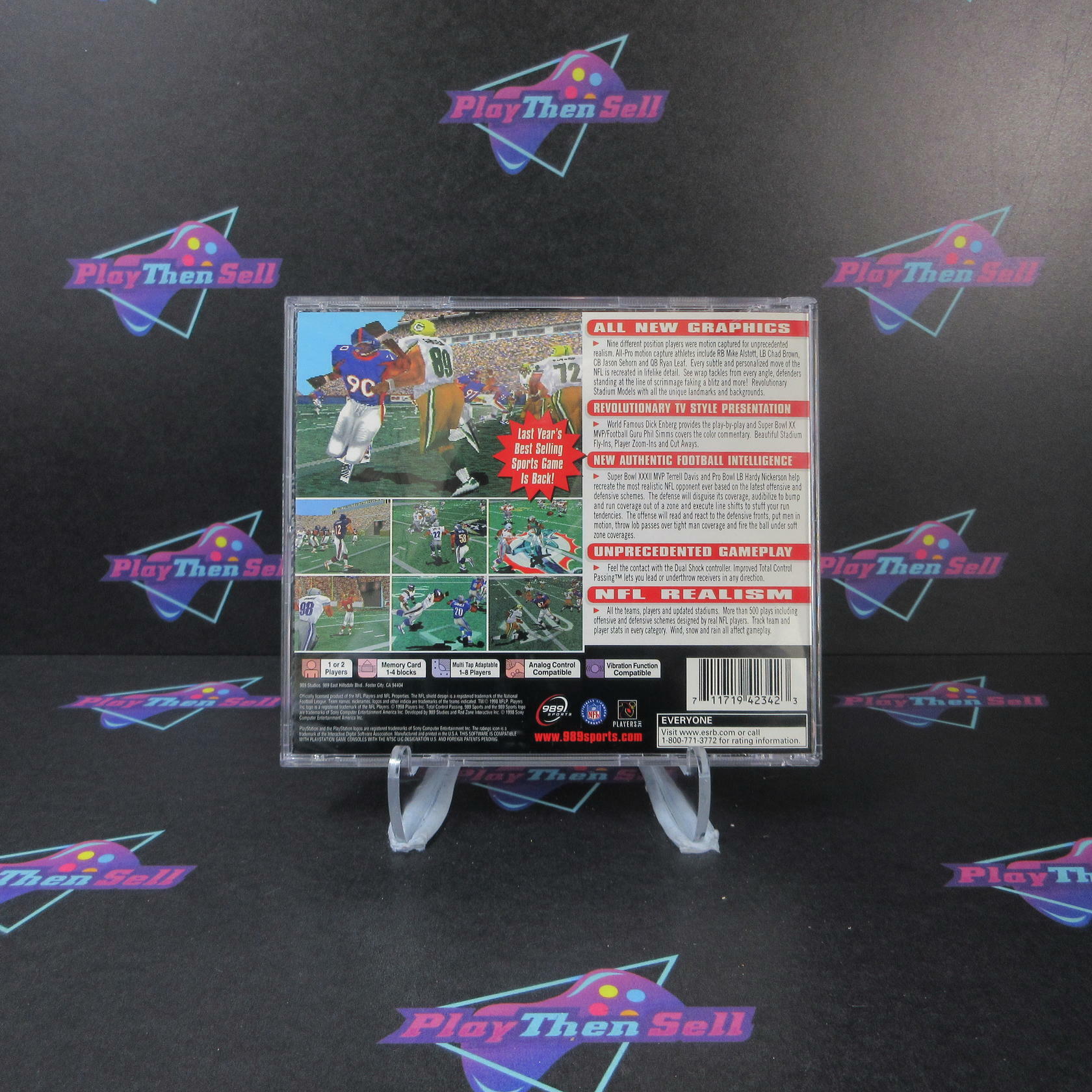 NFL GameDay 99 + Reg Card PS1 PlayStation 1 MD Complete CIB - Very Good