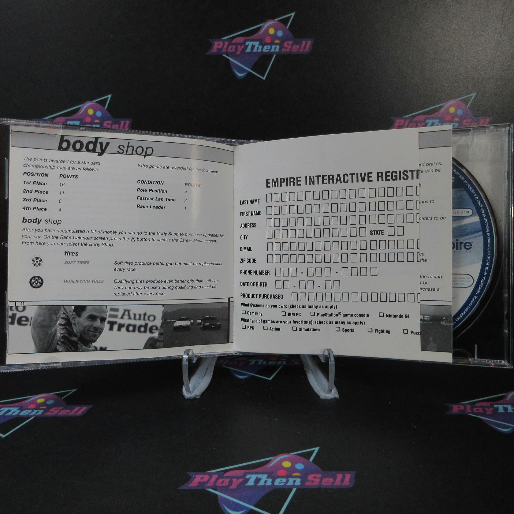 Ford Racing + Reg Card PS1 Playstation 1 MD - Very Good