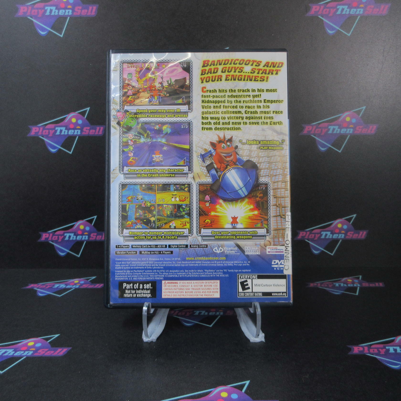 Crash Nitro Kart PS2 PlayStation 2 AD Complete CIB - Very Good