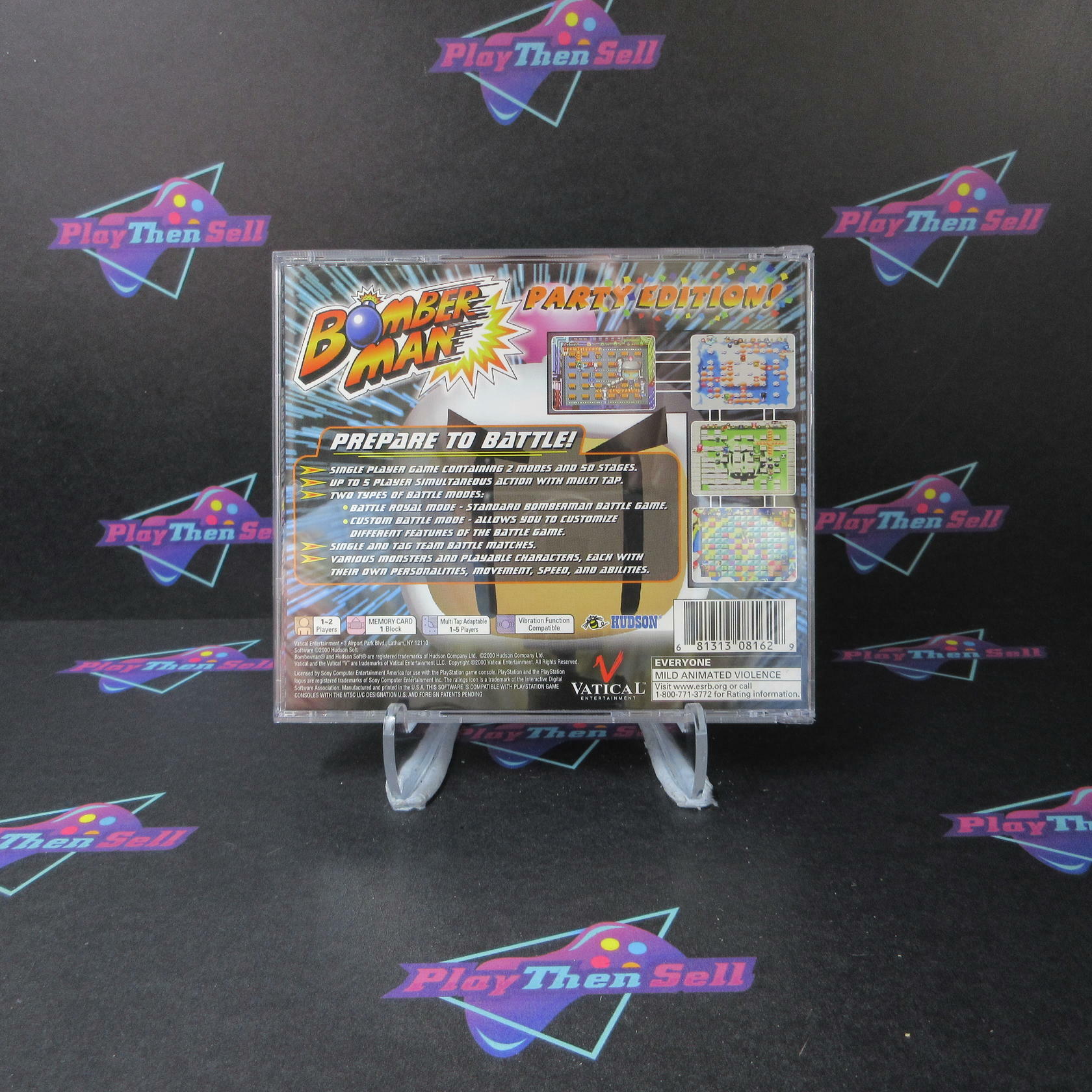 Bomberman Party Edition + Reg Card PS1 PlayStation 1 MD Complete - Very Good