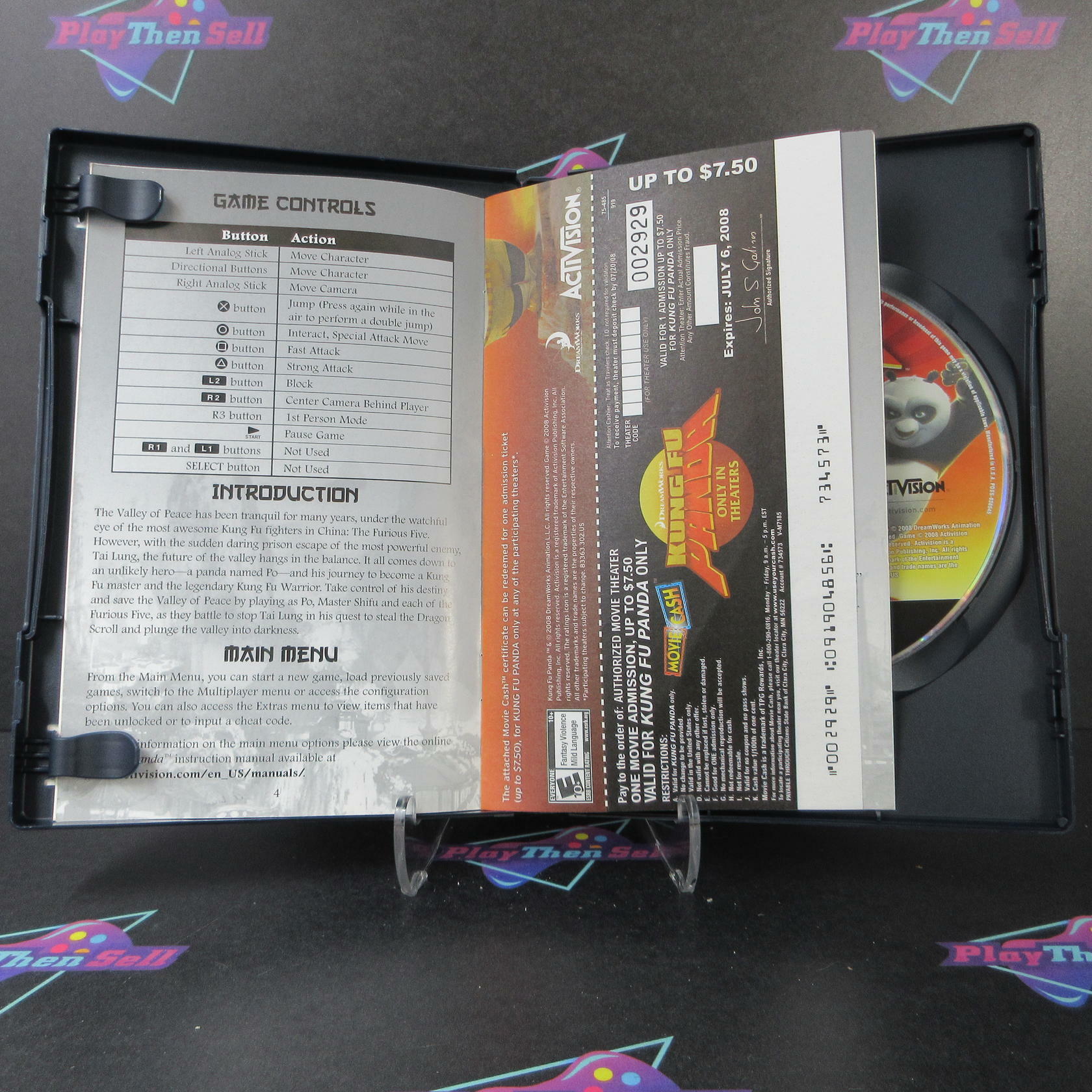 Kung Fu Panda PS2 PlayStation 2 + Movie Ticket - Like New