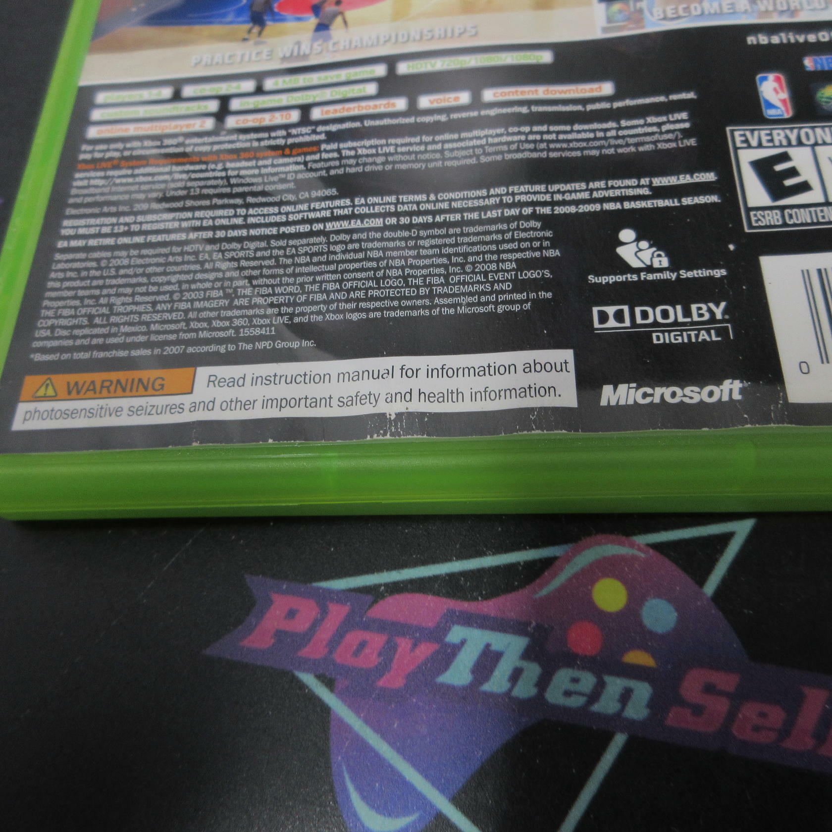 NBA Live 09 Xbox 360 AD/NM - Very Good