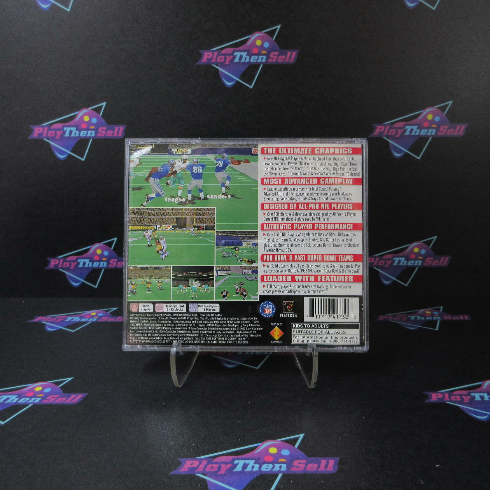 NFL GameDay 98 PS1 PlayStation 1 AD/MD Complete CIB - Very Good