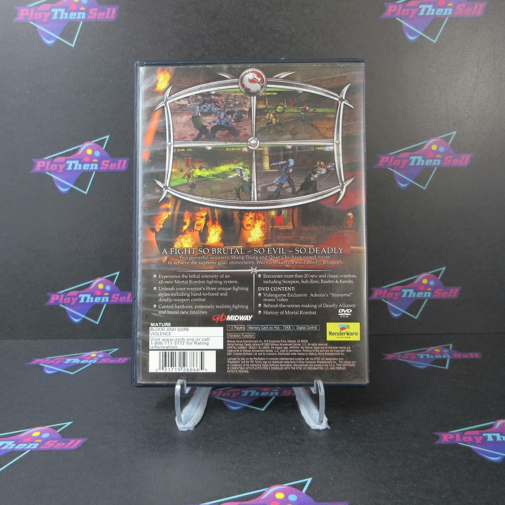 Mortal Kombat Deadly Alliance + Reg Card PS2 PlayStation 2 AD/DD Complete CIB - Very Good