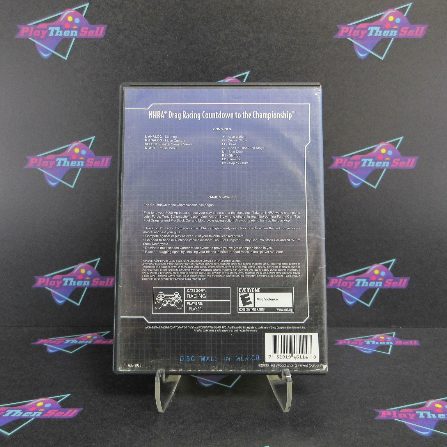 NHRA Countdown to the Championship 2007 Rental Art PS2 AD/NM - Very Good