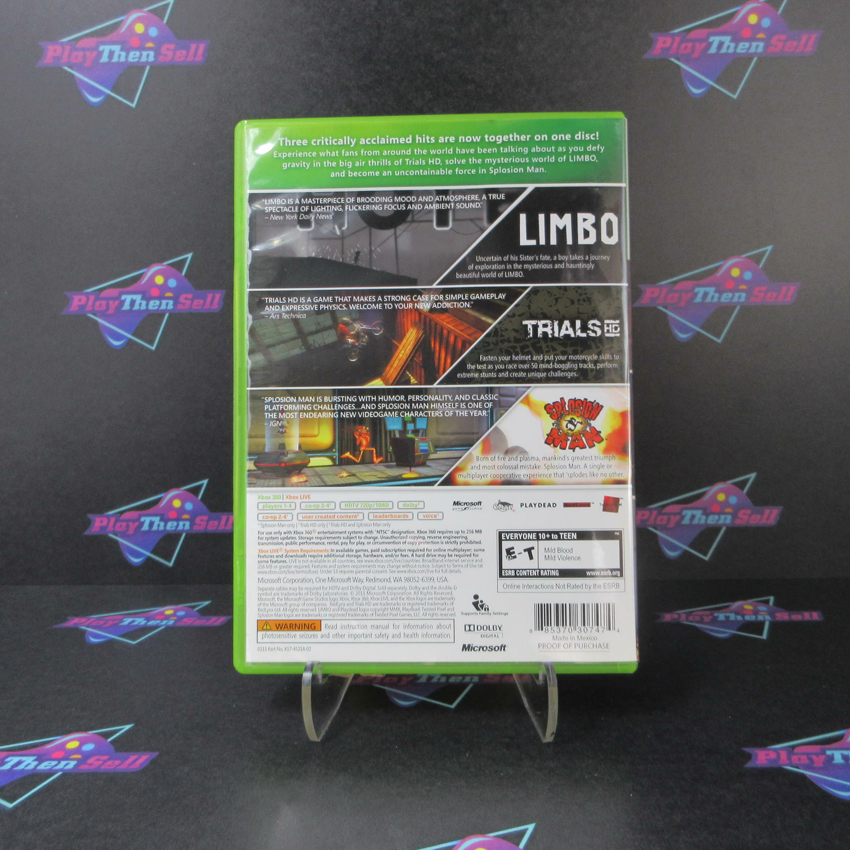 Triple Pack LIMBO / Trials HD / Splosion Man Xbox 360 - Like New