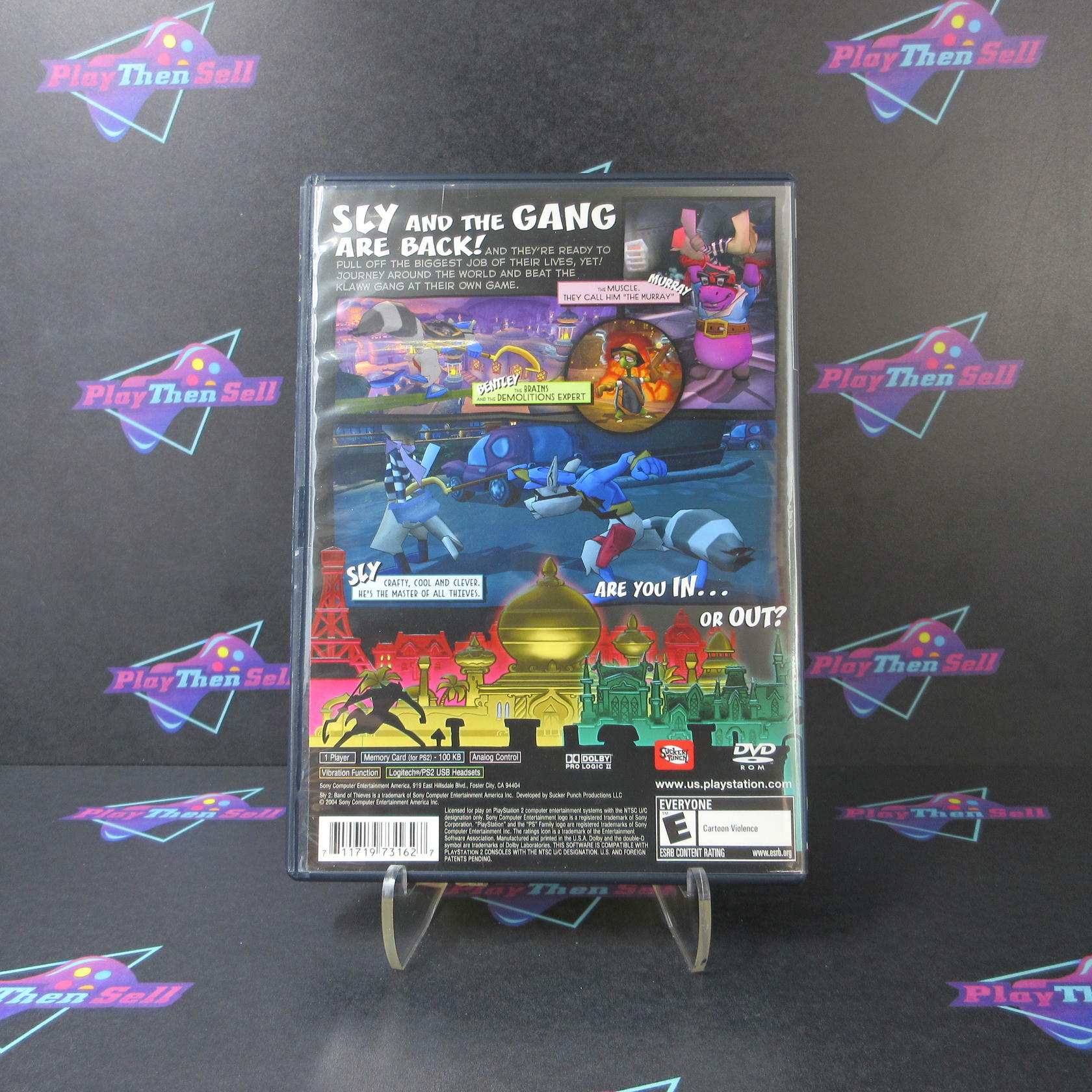 Sly 2 Band of Thieves PS2 PlayStation 2 + Poster / Reg Card - Like New