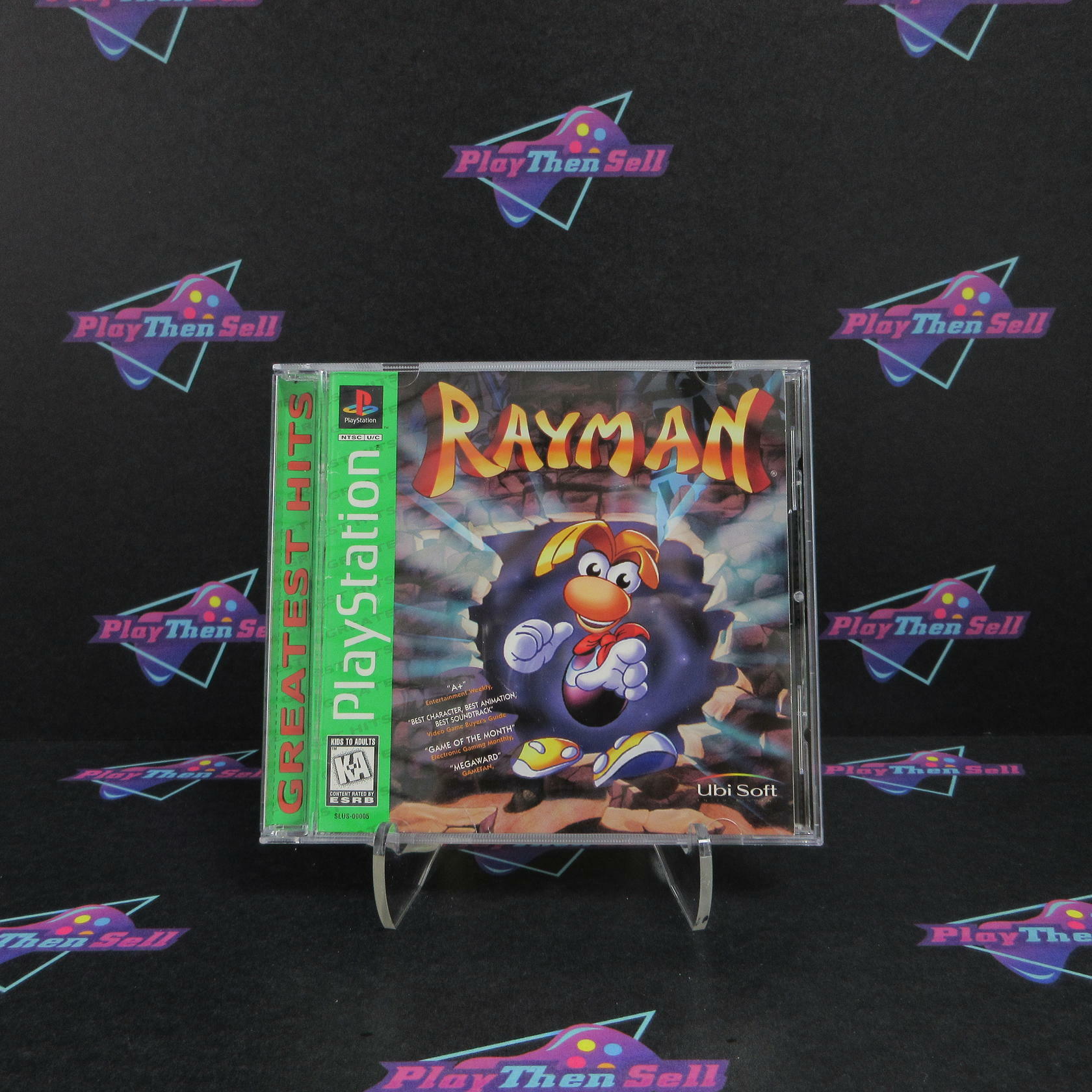 Rayman PS1 PlayStation 1 Greatest Hits + Reg Card - Like New