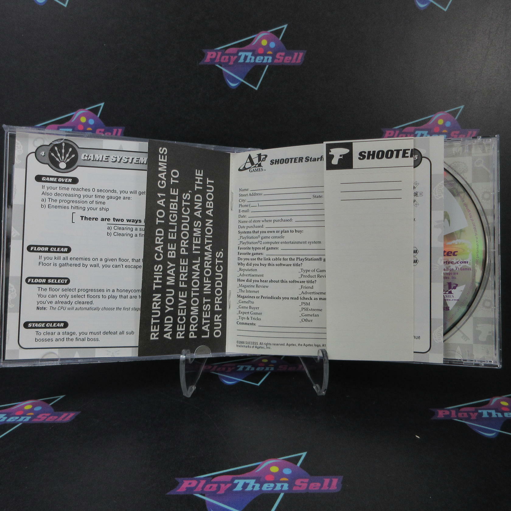 Shooter Starfighter Sanvein PS1 PlayStation 1 + Reg Card - Like New